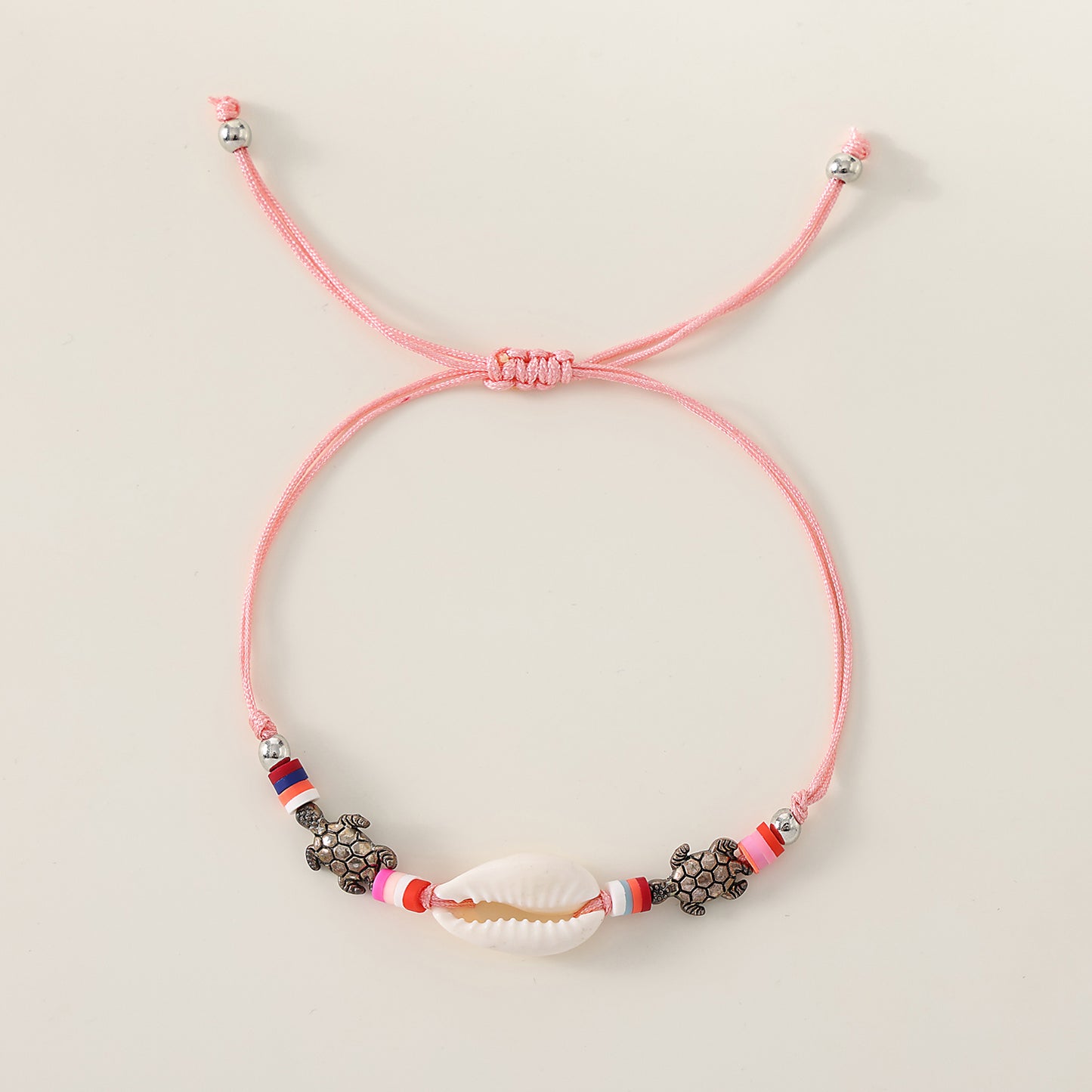 Bohemian Style Cowrie Shell & Multicolor Bead Bracelets with Silver Turtle Charms for Women & Girls - Summer Beach, Birthday, Valentine's Day, Mother's Day & Vacation Jewelry Gifts