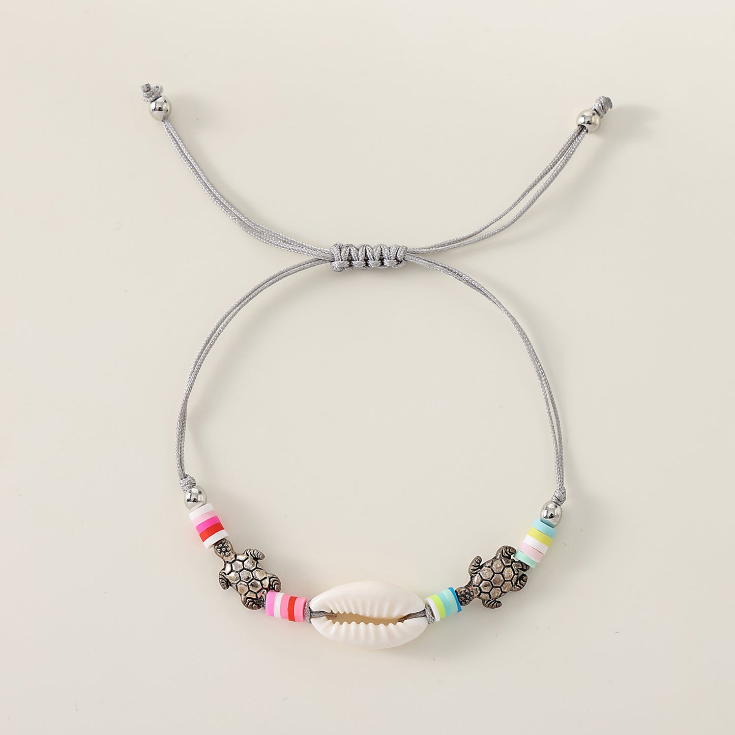 Bohemian Style Cowrie Shell & Multicolor Bead Bracelets with Silver Turtle Charms for Women & Girls - Summer Beach, Birthday, Valentine's Day, Mother's Day & Vacation Jewelry Gifts