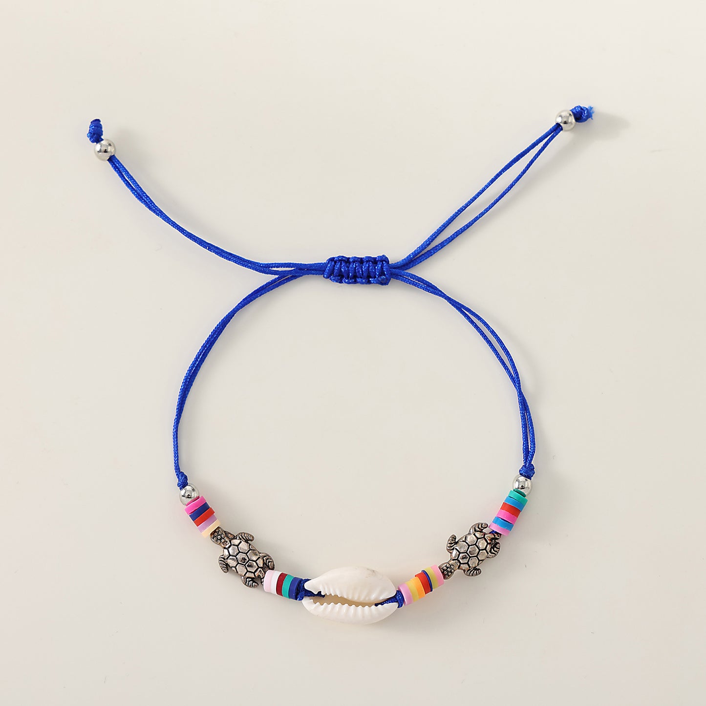 Bohemian Style Cowrie Shell & Multicolor Bead Bracelets with Silver Turtle Charms for Women & Girls - Summer Beach, Birthday, Valentine's Day, Mother's Day & Vacation Jewelry Gifts