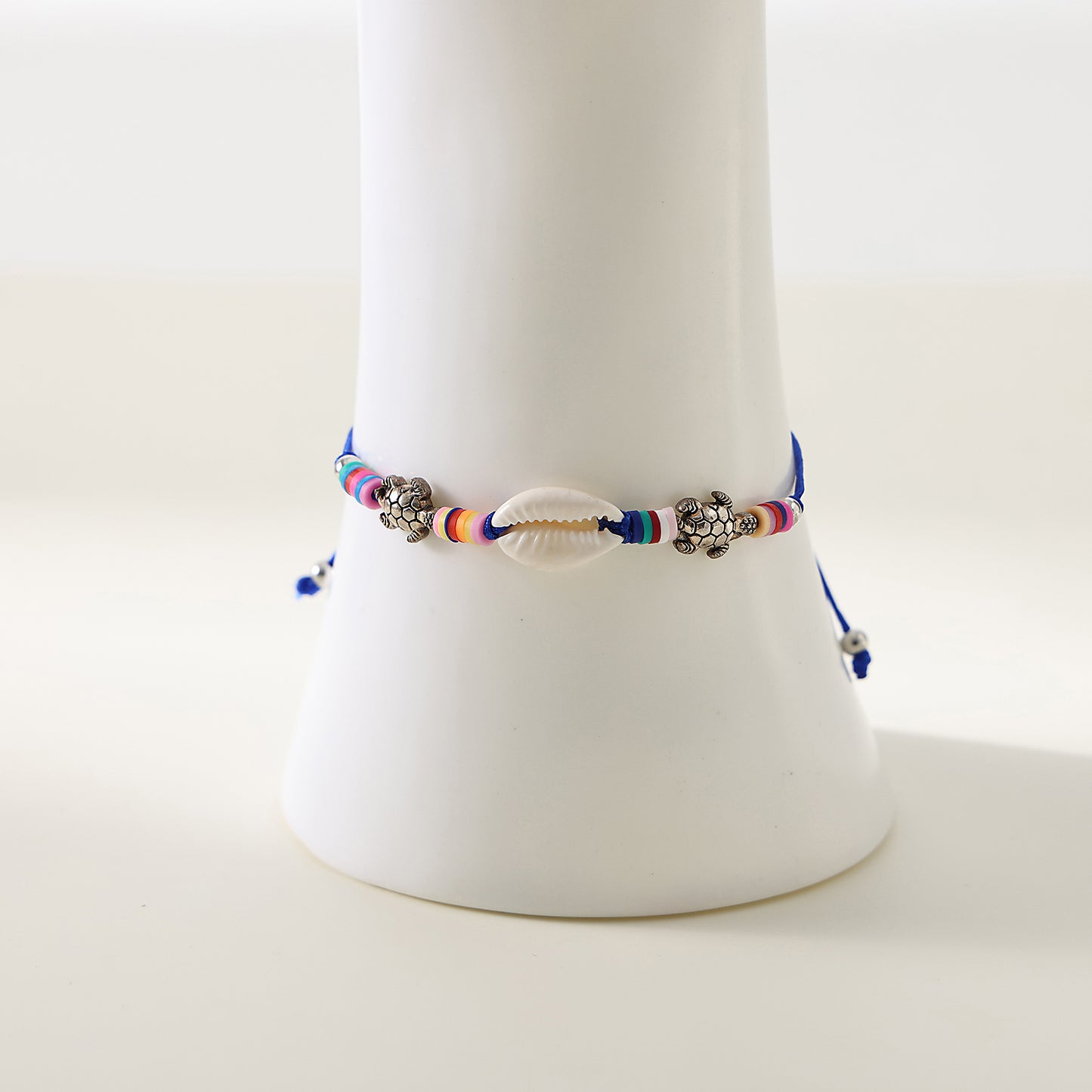 Bohemian Style Cowrie Shell & Multicolor Bead Bracelets with Silver Turtle Charms for Women & Girls - Summer Beach, Birthday, Valentine's Day, Mother's Day & Vacation Jewelry Gifts