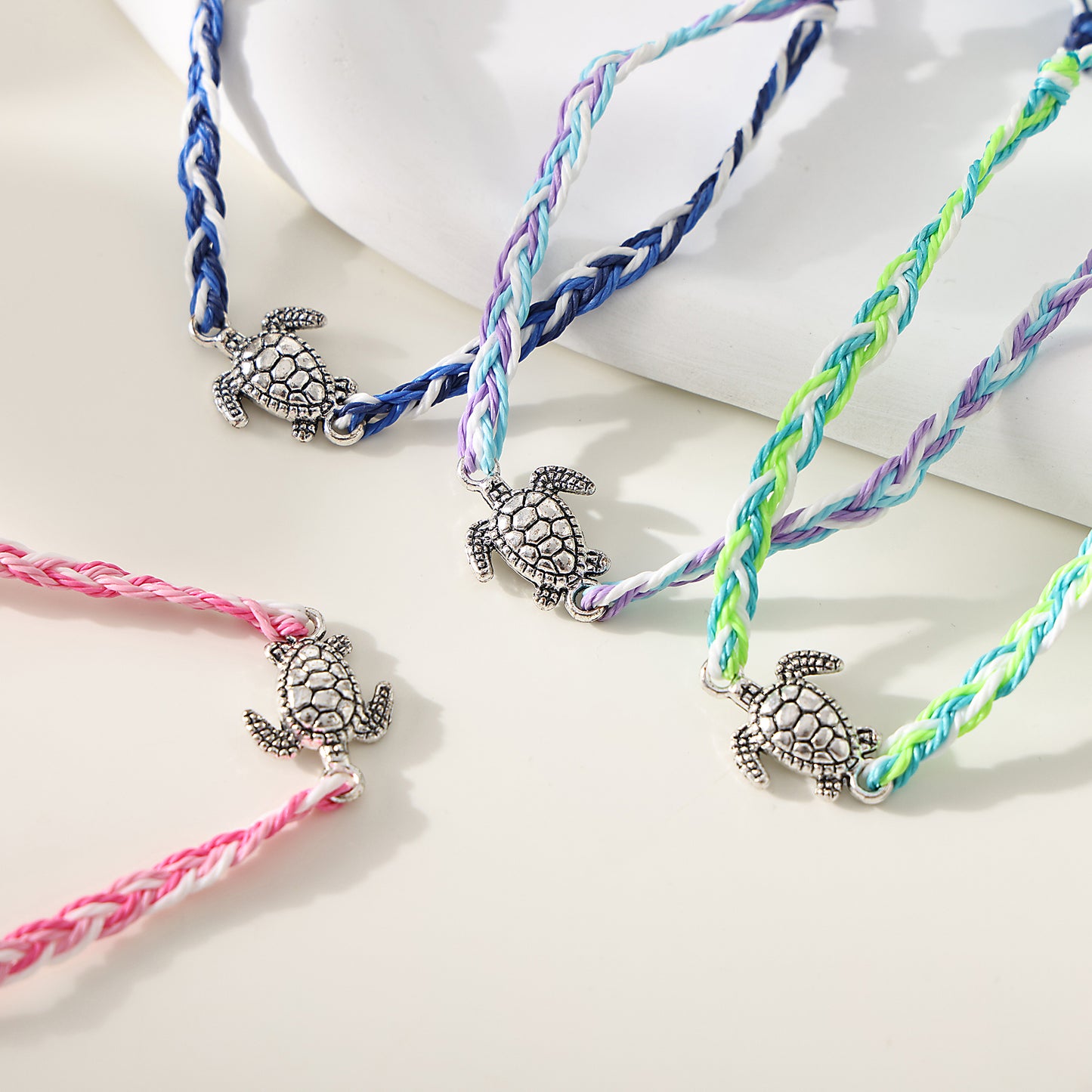 1PC Bohemian Style Multicolor Braided Adjustable Bracelet with Silver Turtle Charm for Women & Girls - Summer, Beach, Birthday, Mother's Day & Everyday Jewelry Gift
