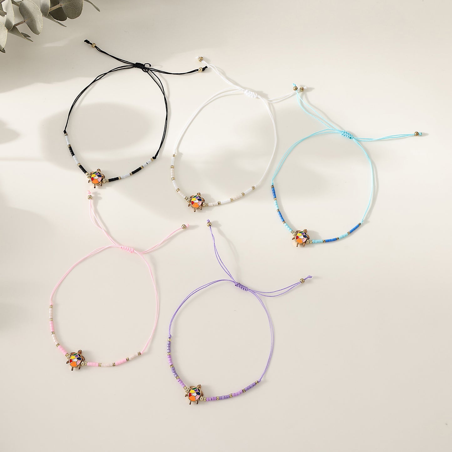 1 pc Bohemian Style Multicolor Enamel Turtle Beaded Bracelet Set for Women & Girls - Birthday, Christmas & Everyday Jewelry Gift
