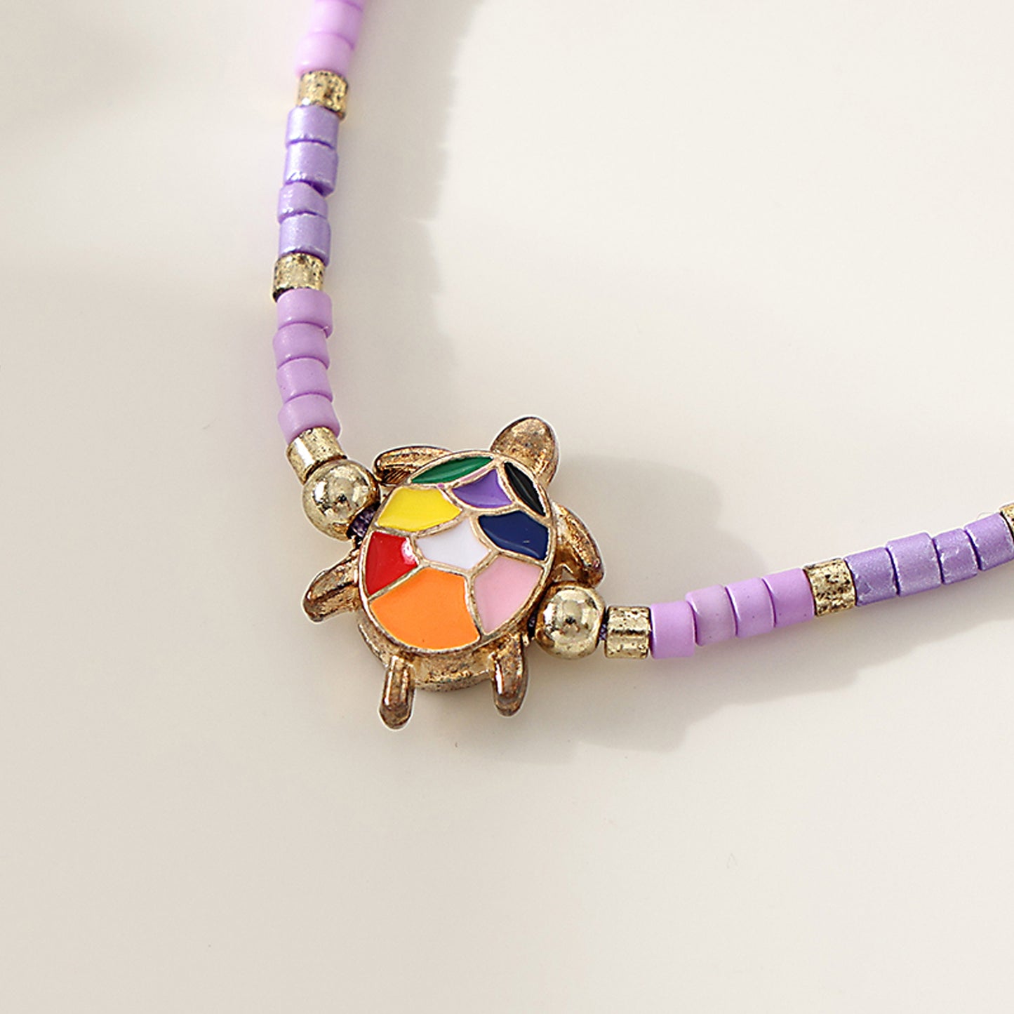 1 pc Bohemian Style Multicolor Enamel Turtle Beaded Bracelet Set for Women & Girls - Birthday, Christmas & Everyday Jewelry Gift