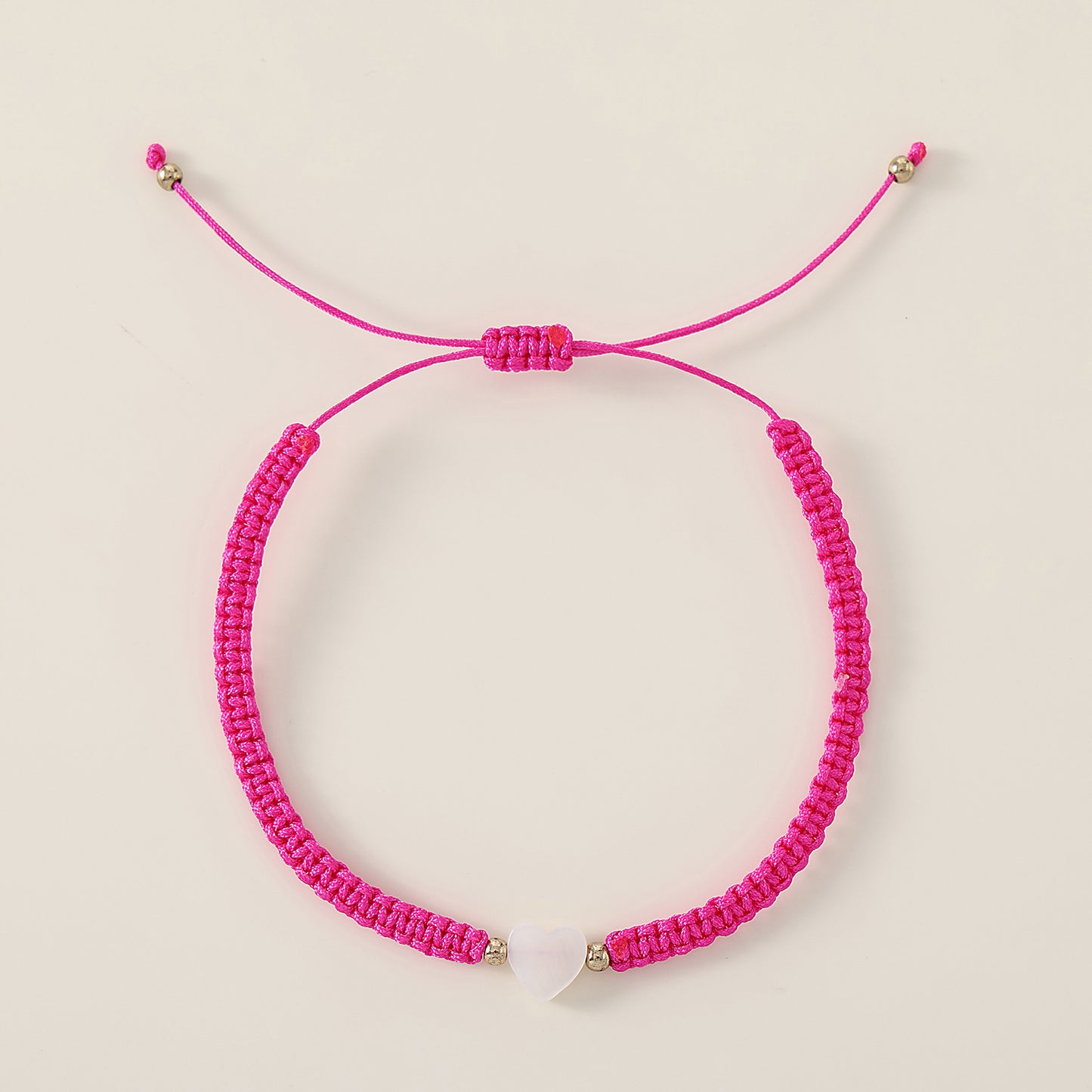 White Heart on assorted string macrame bracelet for festival daily wear gift for all ages