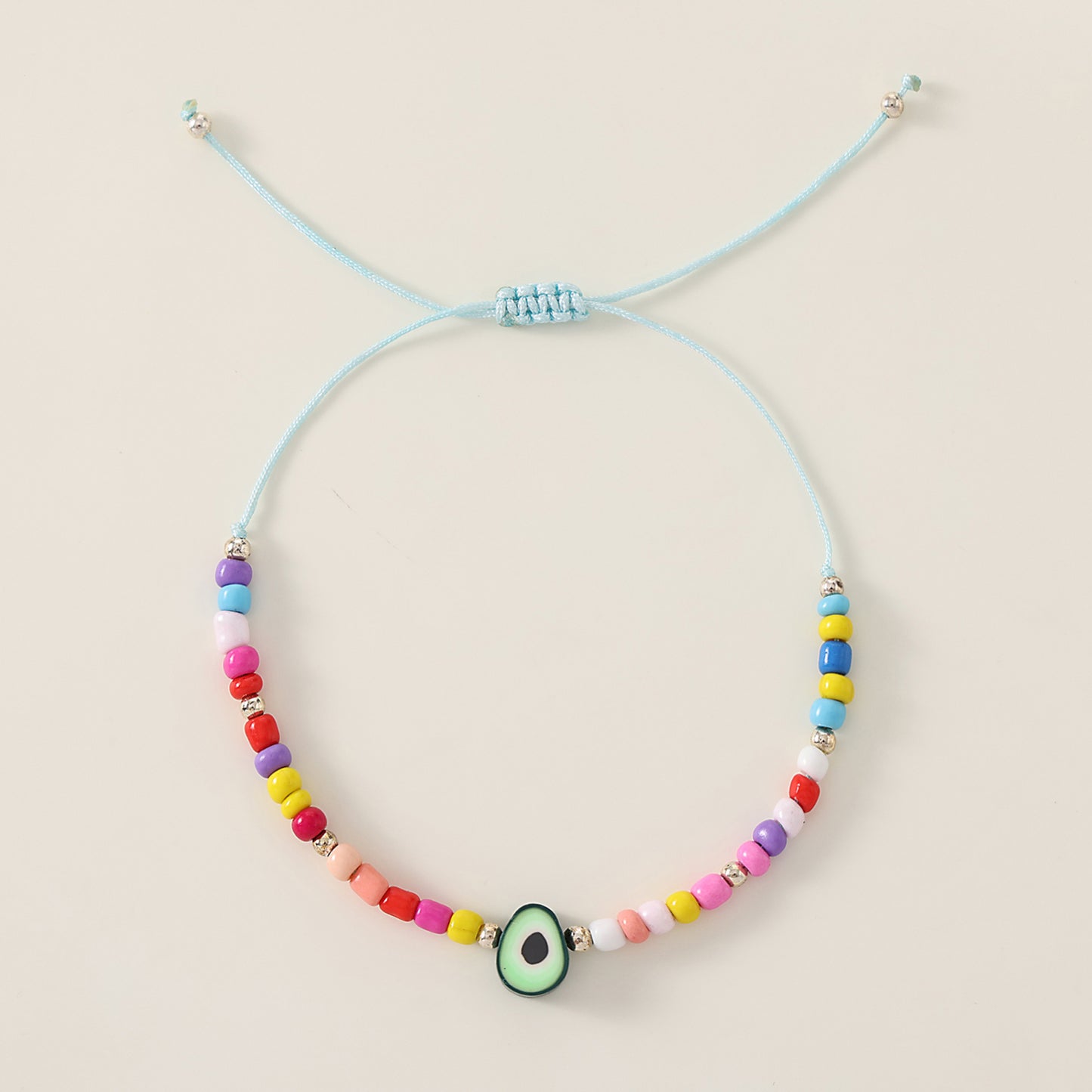 Vibrant Assorted Beaded Bracelets with Avocado Charm - Trendy Boho Style for Women & Teens, Handmade Jewelry for Any Occasion