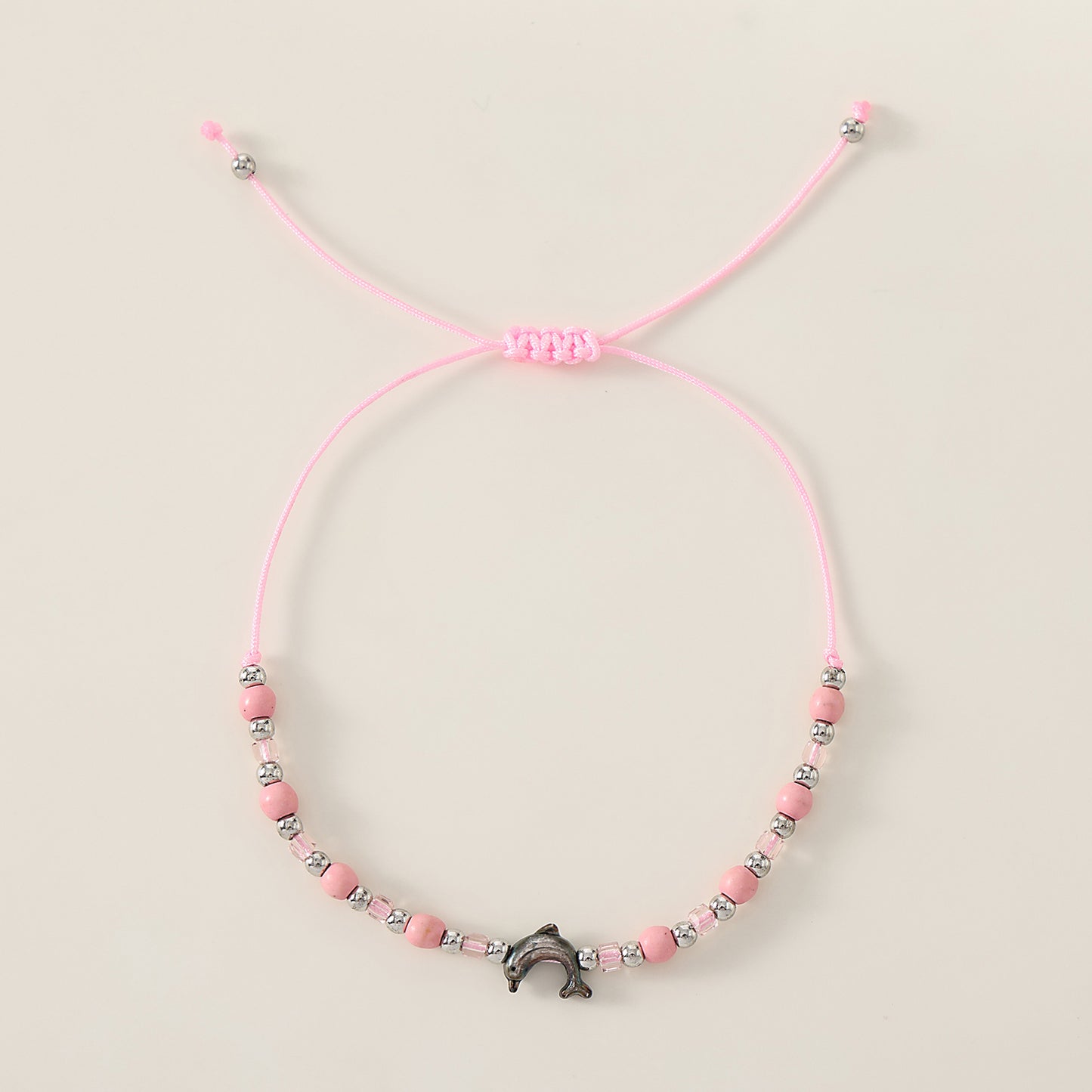 1 pc Bohemian Style Silver - plated Dolphin Beaded String Bracelet for Women, Birthday/Valentine's Day/Mother's Day Gift