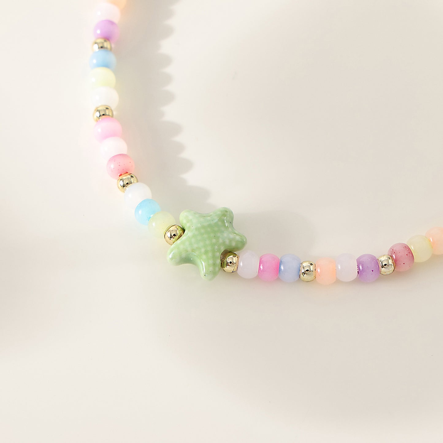 1PC Bohemian Style Multicolor Beaded Bracelet with Starfish & Star Charms for Women & Girls - Summer, Birthday, Valentine's Day, Mother's Day & Everyday Jewelry Gift