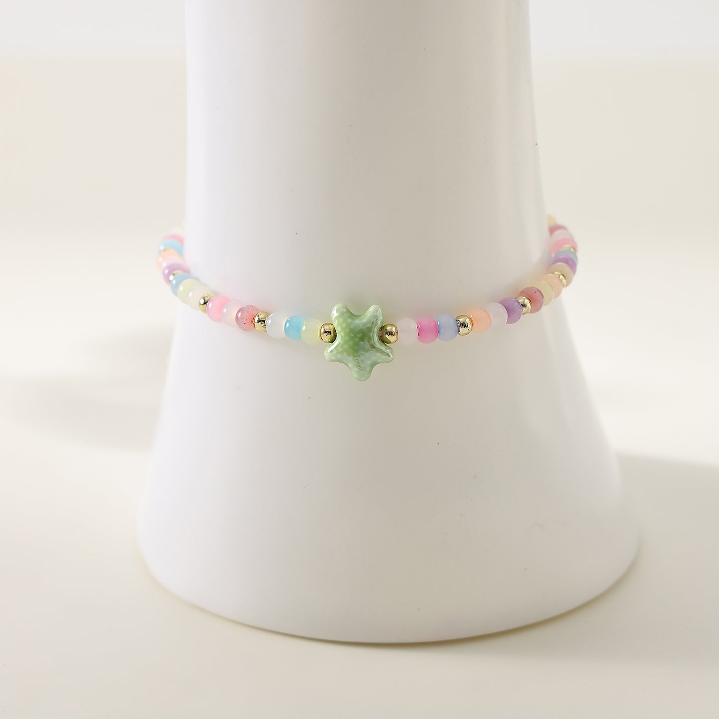 1PC Bohemian Style Multicolor Beaded Bracelet with Starfish & Star Charms for Women & Girls - Summer, Birthday, Valentine's Day, Mother's Day & Everyday Jewelry Gift