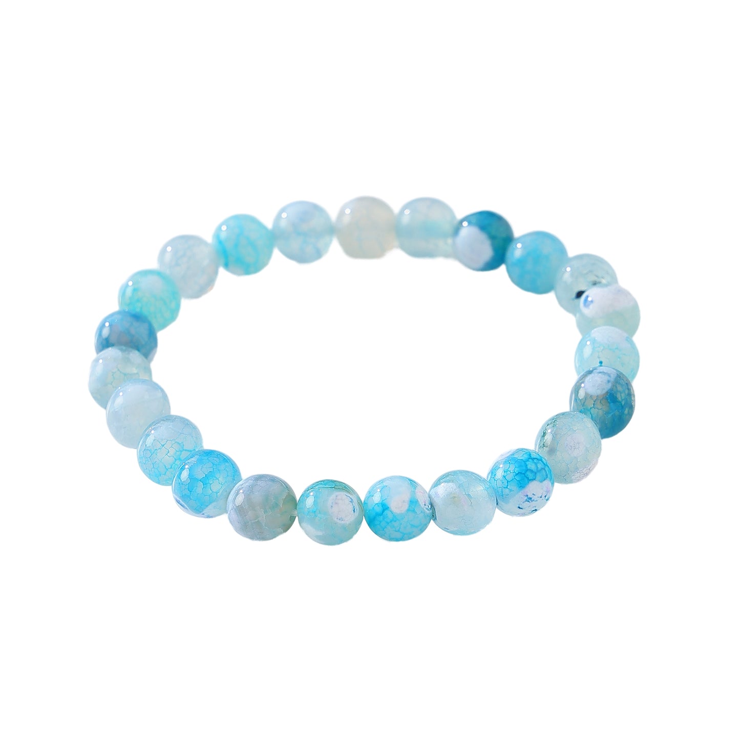 Assorted 8MM Genuine Stone Beaded Bracelets – Gradient & Crackle Patterns for Women & Men, Handcrafted Natural Jewelry