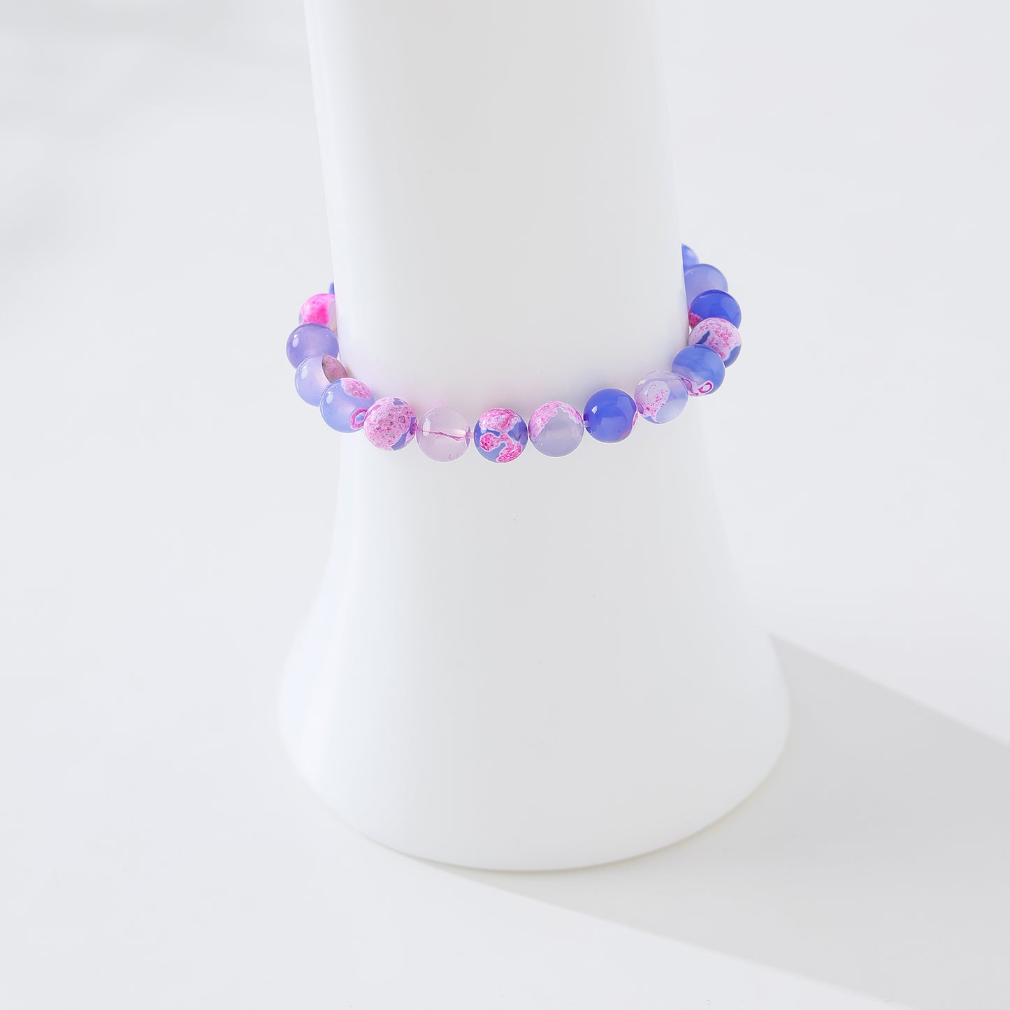 Assorted 8MM Genuine Stone Beaded Bracelets – Gradient & Crackle Patterns for Women & Men, Handcrafted Natural Jewelry