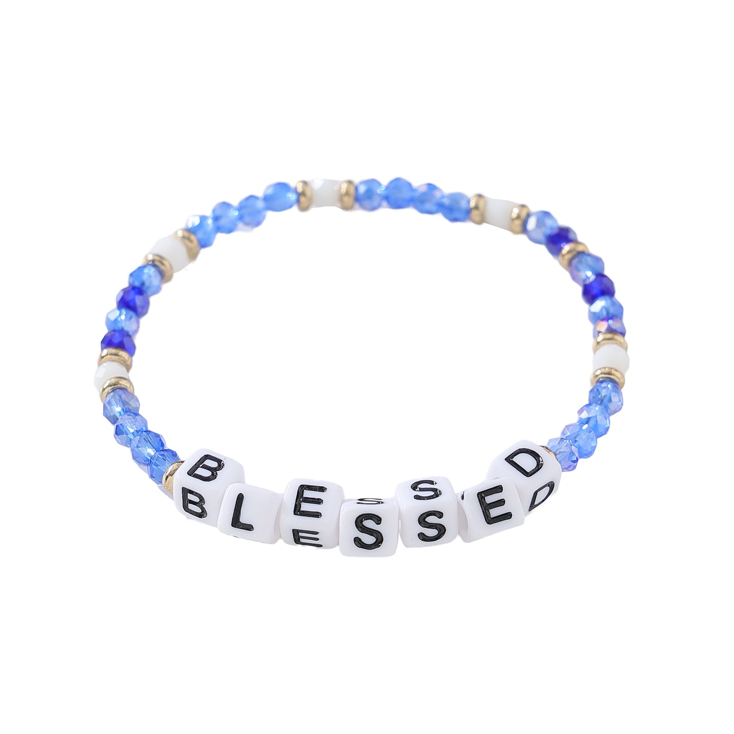 Assorted Inspirational Crystal Beaded Bracelets with Motivational Words - Adjustable Stretch Design for Women & Teens, Handcrafted Jewelry with Positive Affirmations