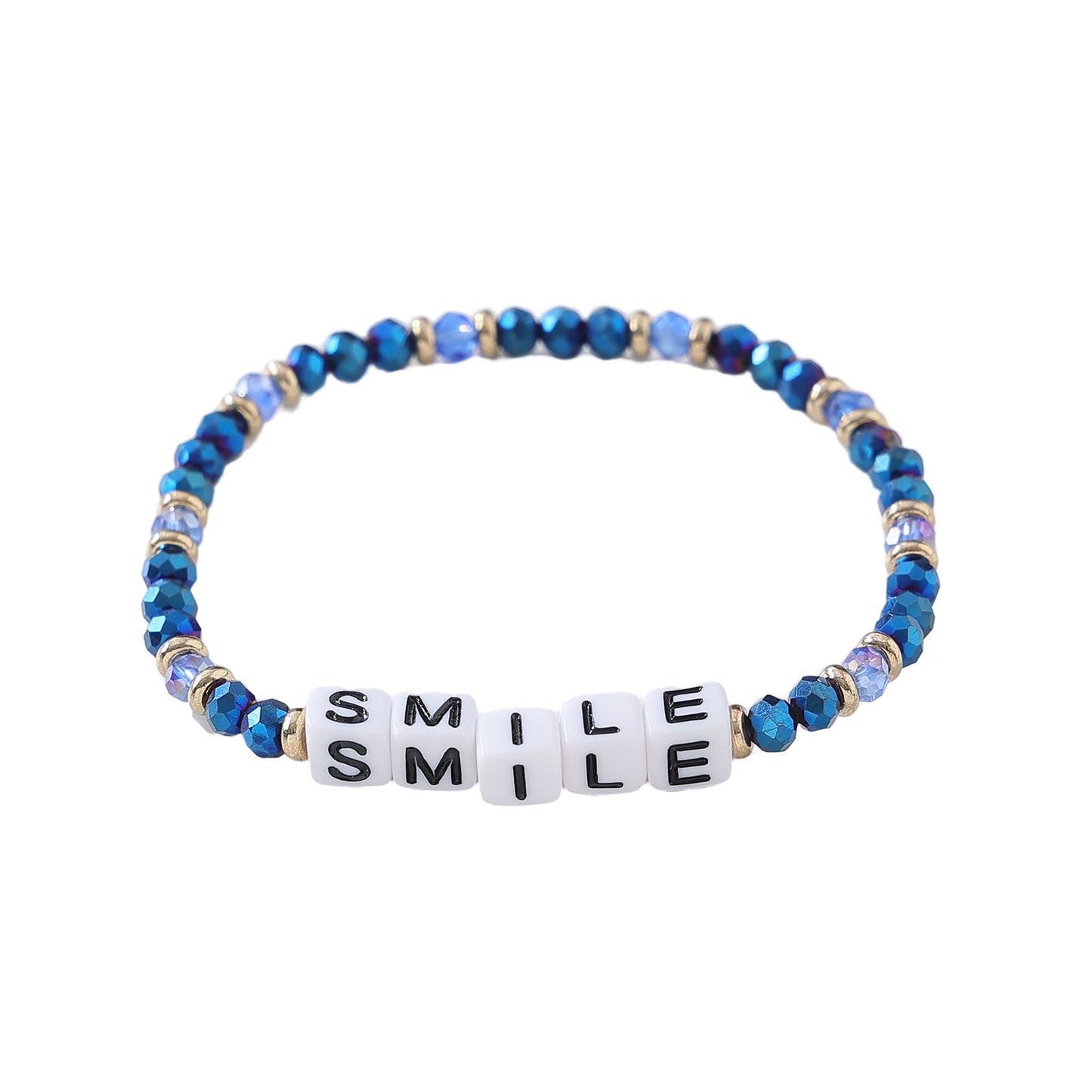 Assorted Inspirational Crystal Beaded Bracelets with Motivational Words - Adjustable Stretch Design for Women & Teens, Handcrafted Jewelry with Positive Affirmations