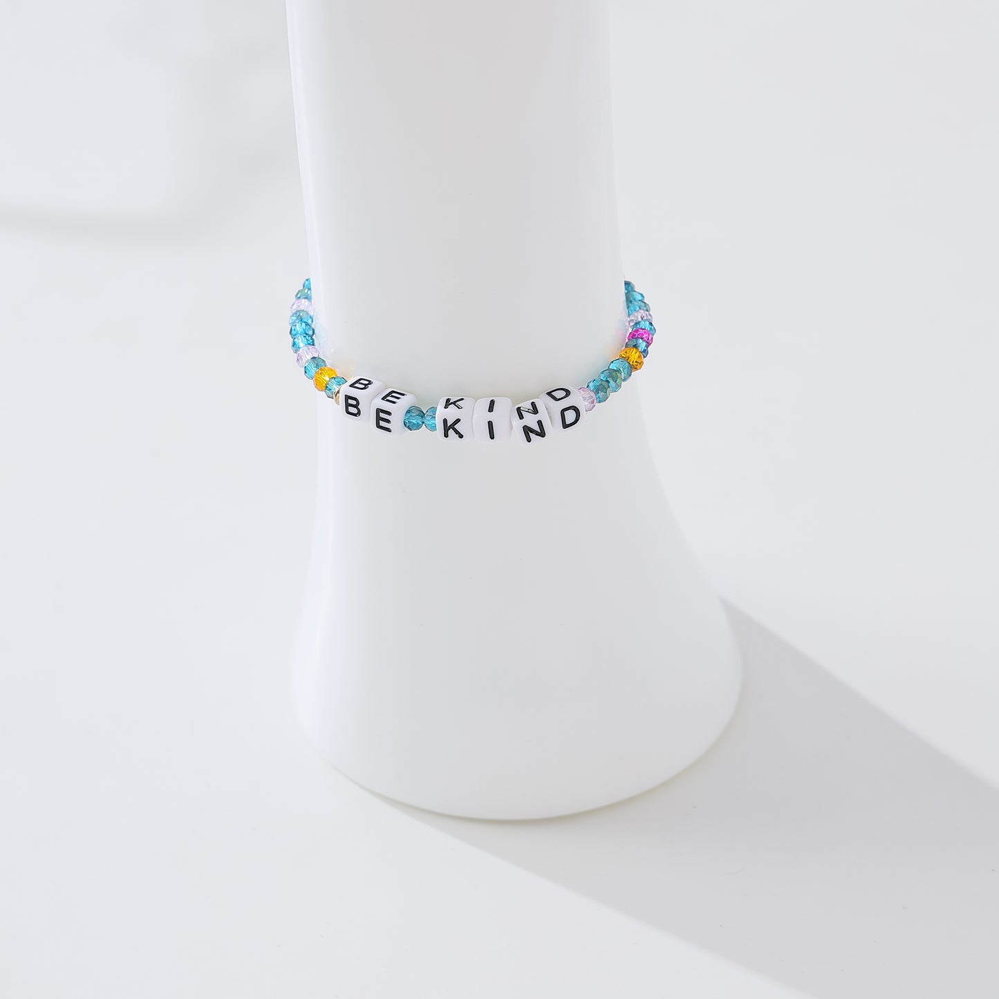 Assorted Inspirational Crystal Beaded Bracelets with Motivational Words - Adjustable Stretch Design for Women & Teens, Handcrafted Jewelry with Positive Affirmations