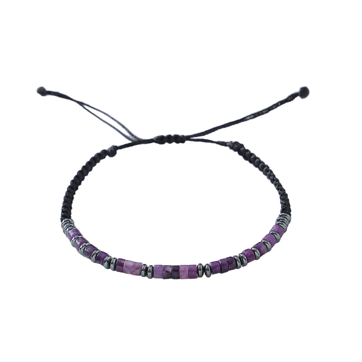 Hand-crafted Genuine Stone and Hematite Macrame Bracelets for Women and Men - Fashionable and Versatile Jewelry