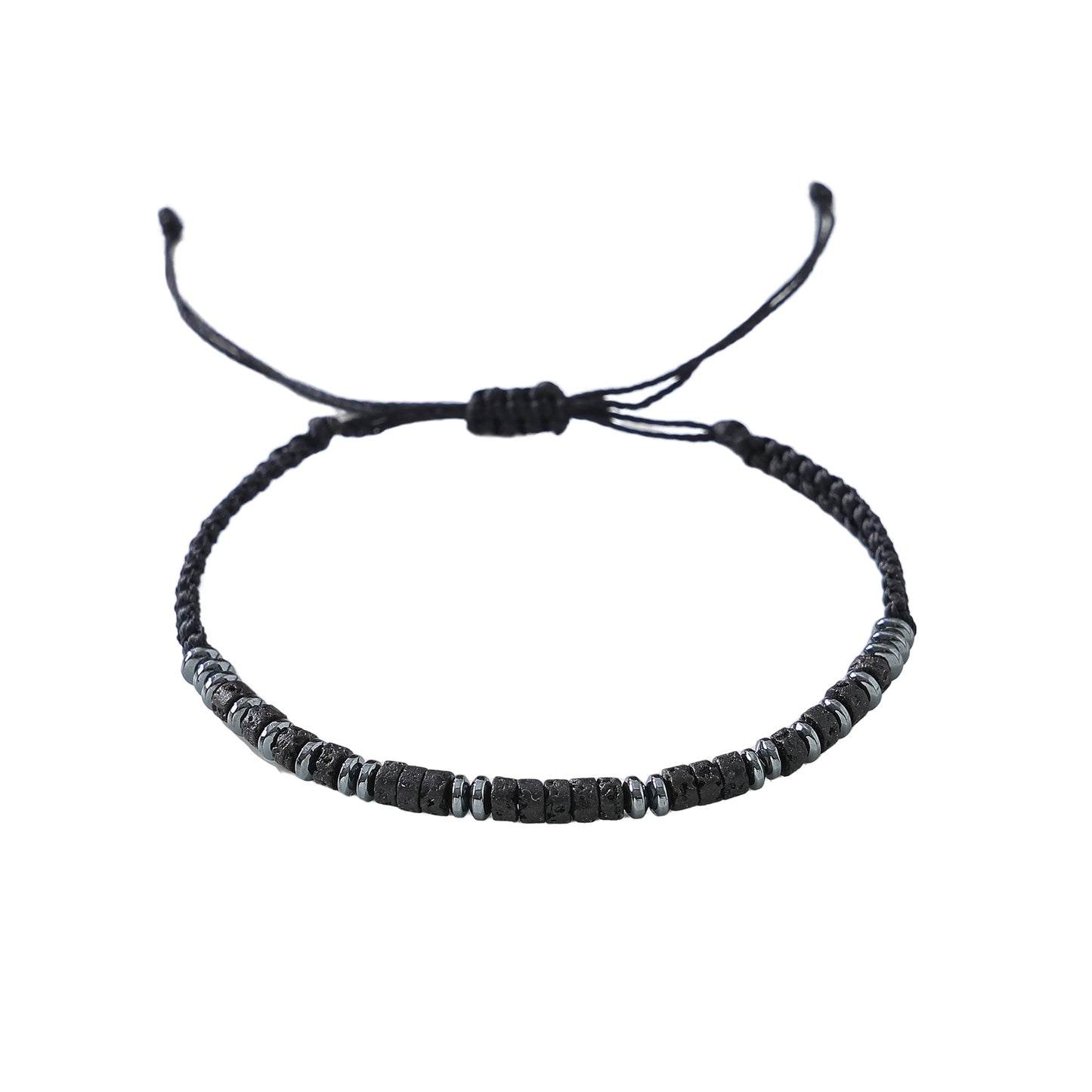 Hand-crafted Genuine Stone and Hematite Macrame Bracelets for Women and Men - Fashionable and Versatile Jewelry
