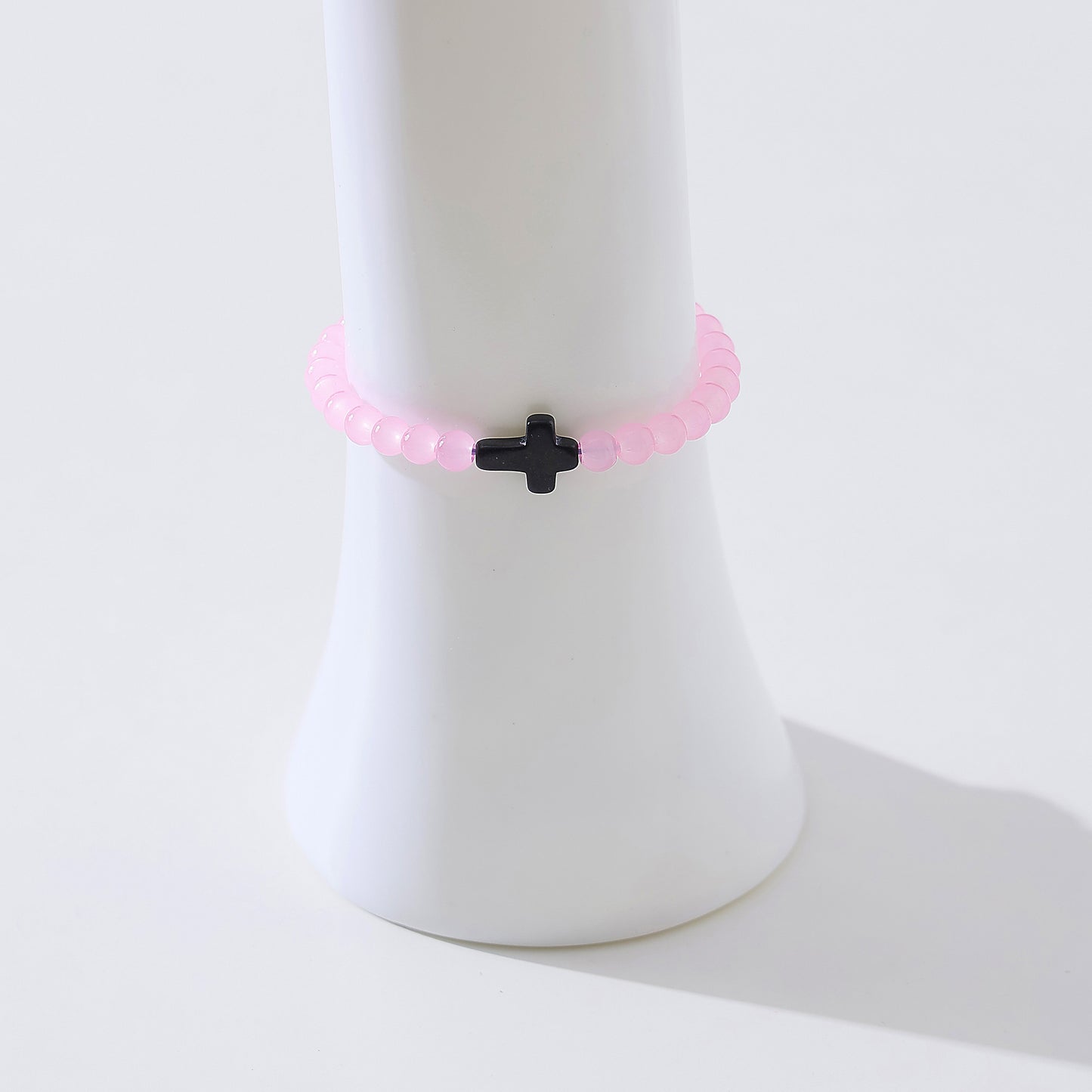 Stylish Stone Bead & Cross Bracelets for Women - Assorted Pastel Designs with Spiritual Charm, Minimalist Jewelry for Everyday or Occasion