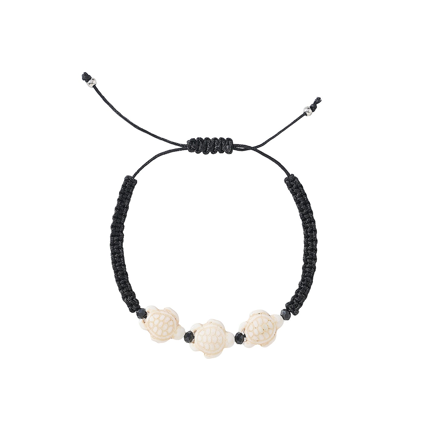 Adorable White Turtle Bead String Bracelets - Ocean-Inspired Jewelry for Kids & Adults, Adjustable & Stackable Designs