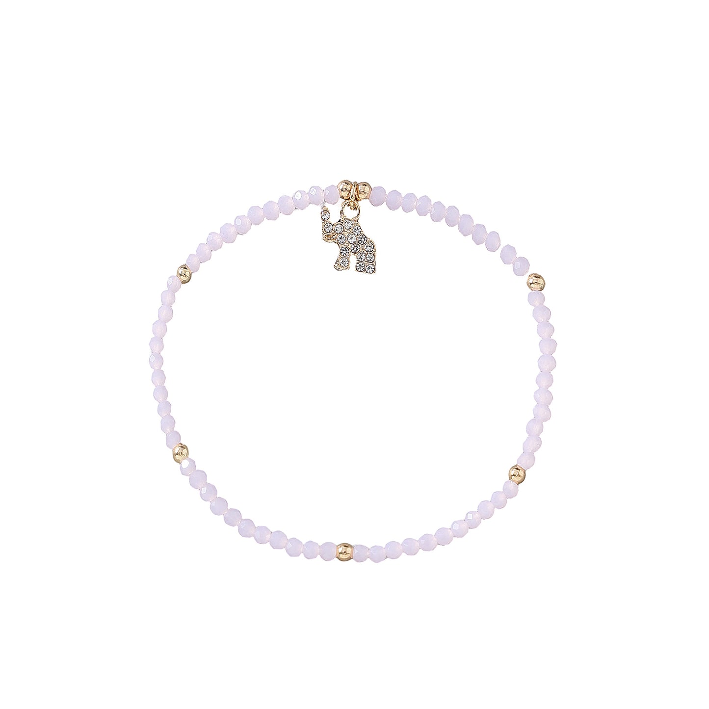 Chic Assorted Beaded Bracelets with Sparkling Crystal Elephant Charms - Perfect for Layering and Gifting