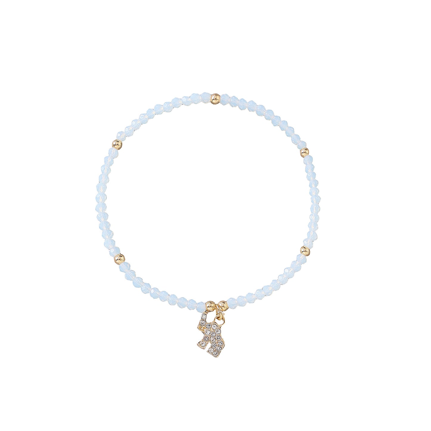 Chic Assorted Beaded Bracelets with Sparkling Crystal Elephant Charms - Perfect for Layering and Gifting