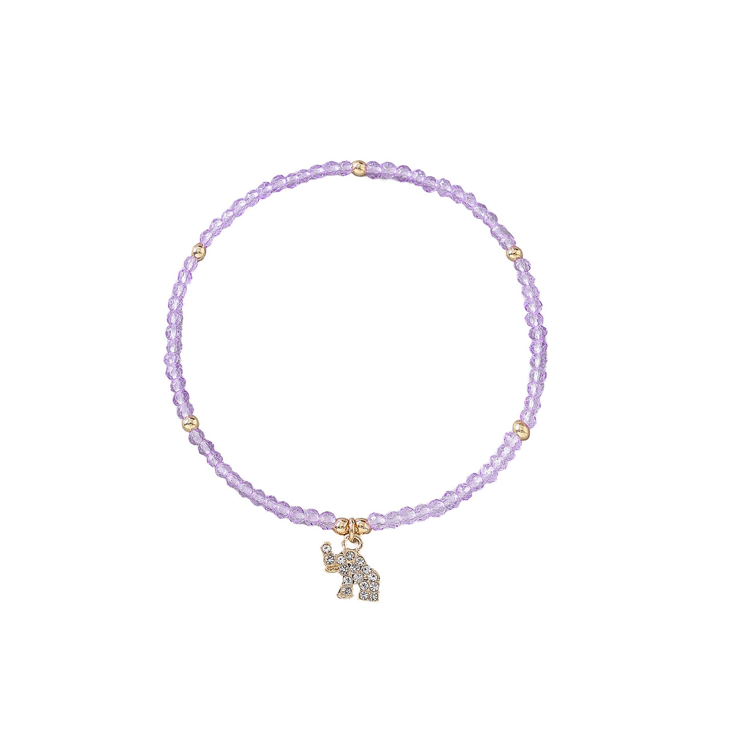 Chic Assorted Beaded Bracelets with Sparkling Crystal Elephant Charms - Perfect for Layering and Gifting