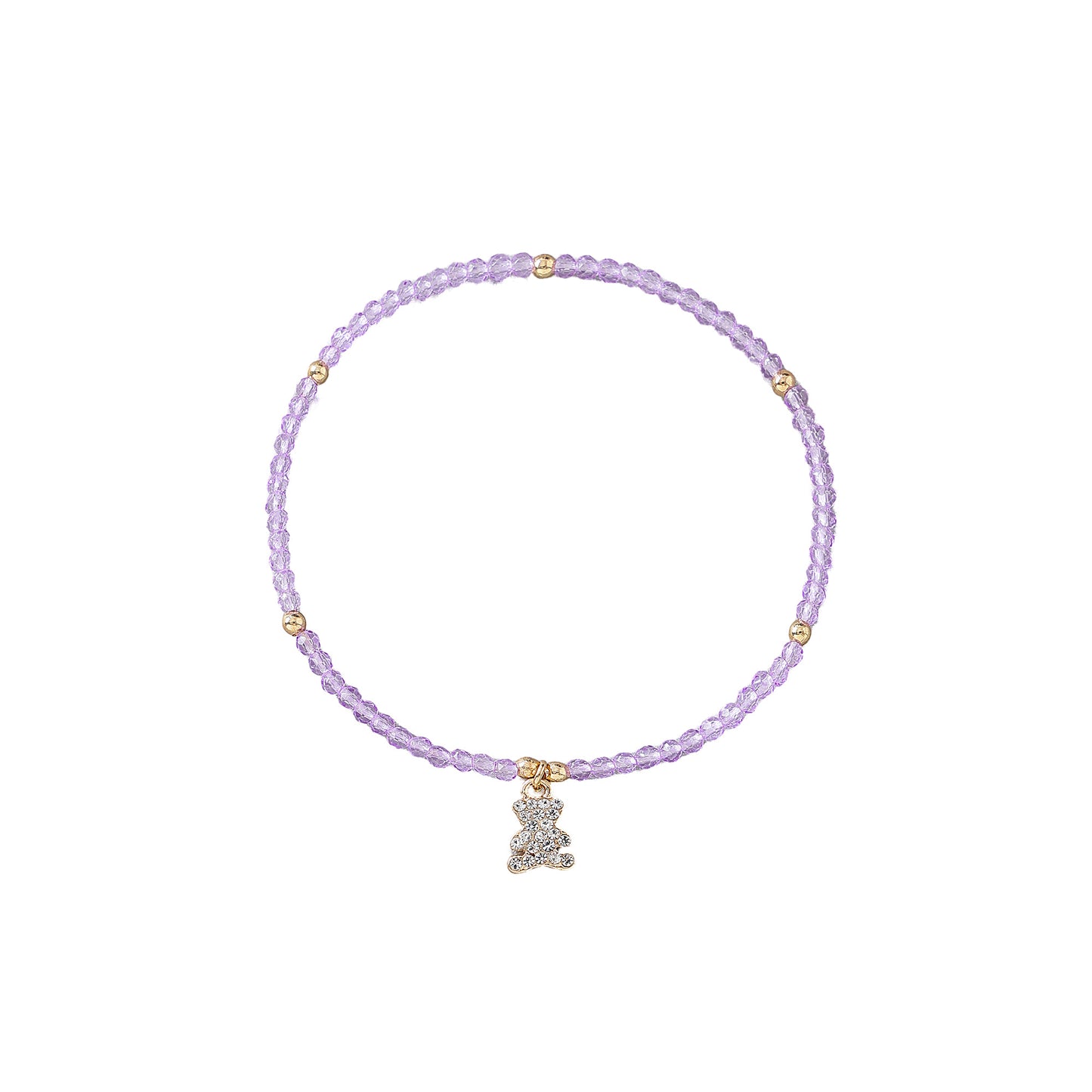 Charming Assorted Beaded Bracelets with Dazzling Crystal Bear Charms for Women - Perfect for Every Occasion
