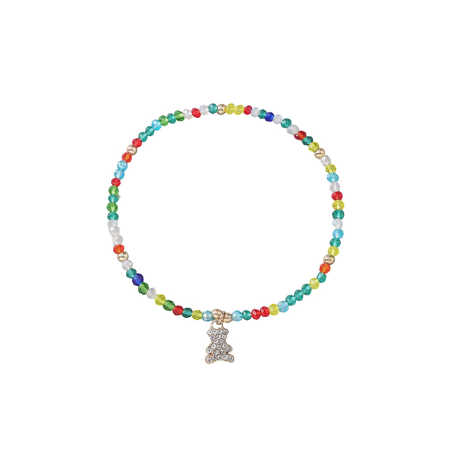 Charming Assorted Beaded Bracelets with Dazzling Crystal Bear Charms for Women - Perfect for Every Occasion