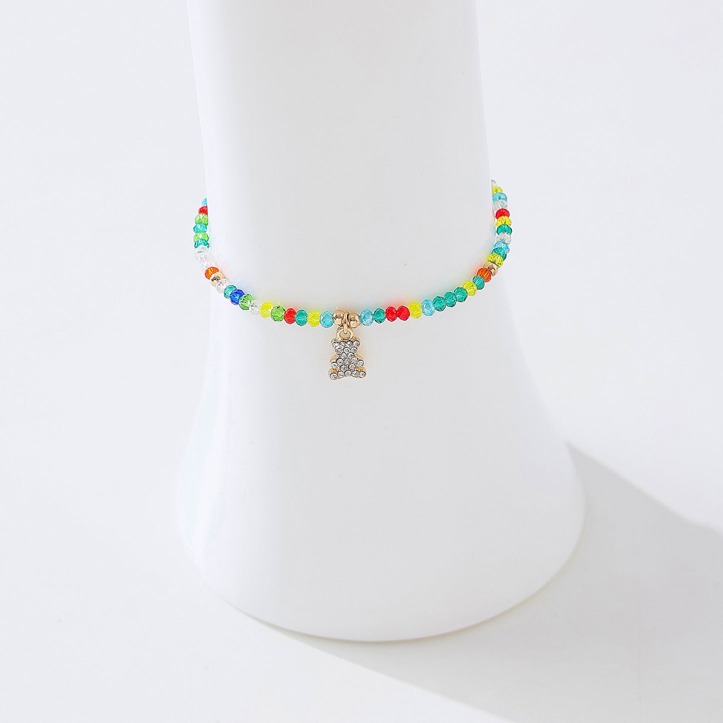 Charming Assorted Beaded Bracelets with Dazzling Crystal Bear Charms for Women - Perfect for Every Occasion