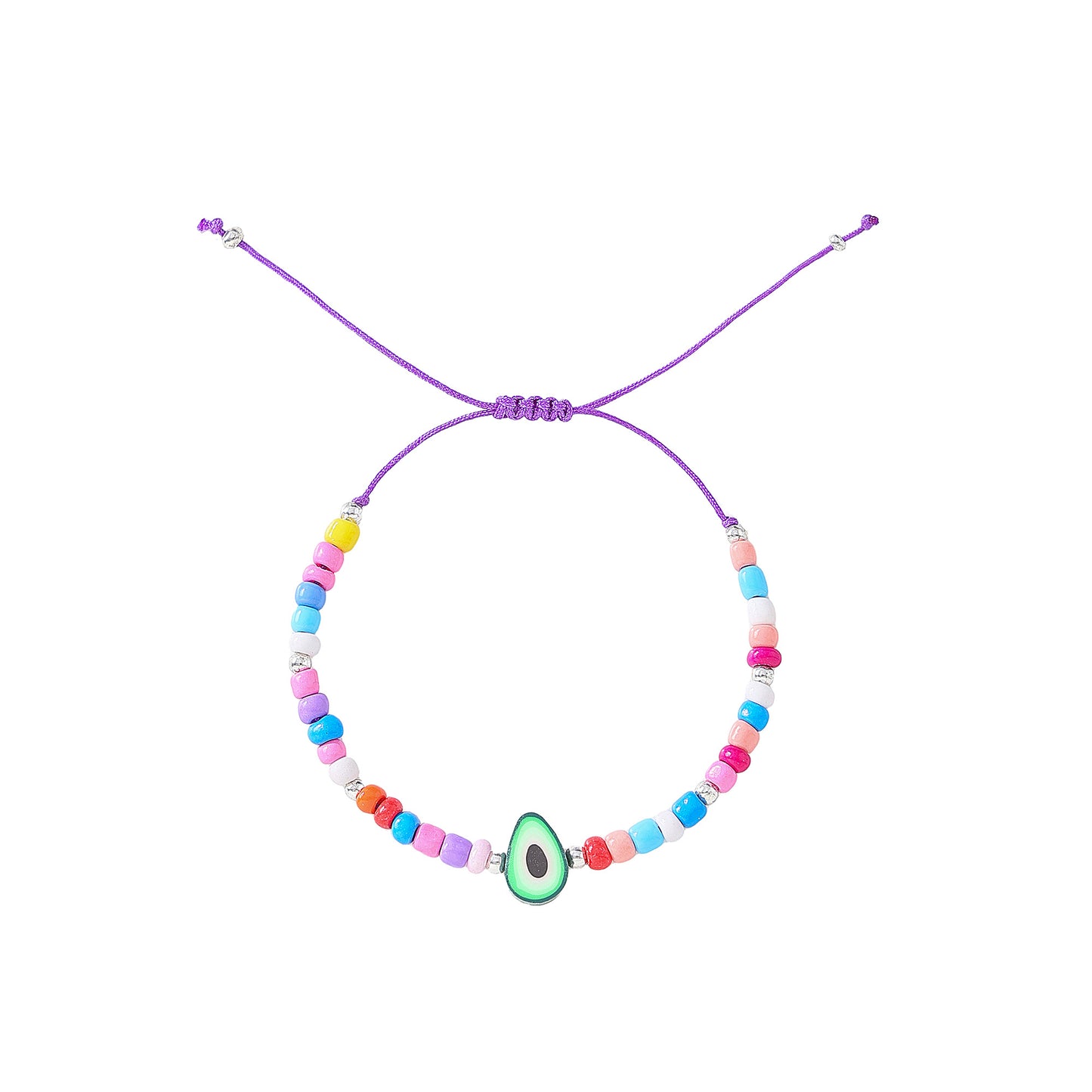Vibrant Assorted Beaded Bracelets with Avocado Charm - Trendy Boho Style for Women & Teens, Handmade Jewelry for Any Occasion