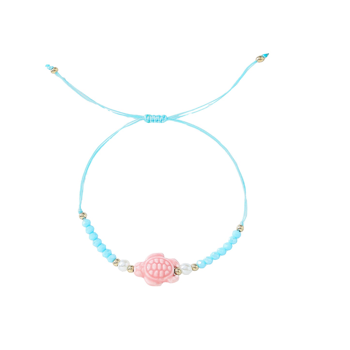 Assorted Beaded Bracelets with Ceramic Turtle Charms - Adjustable Handmade Jewelry for Women & Girls