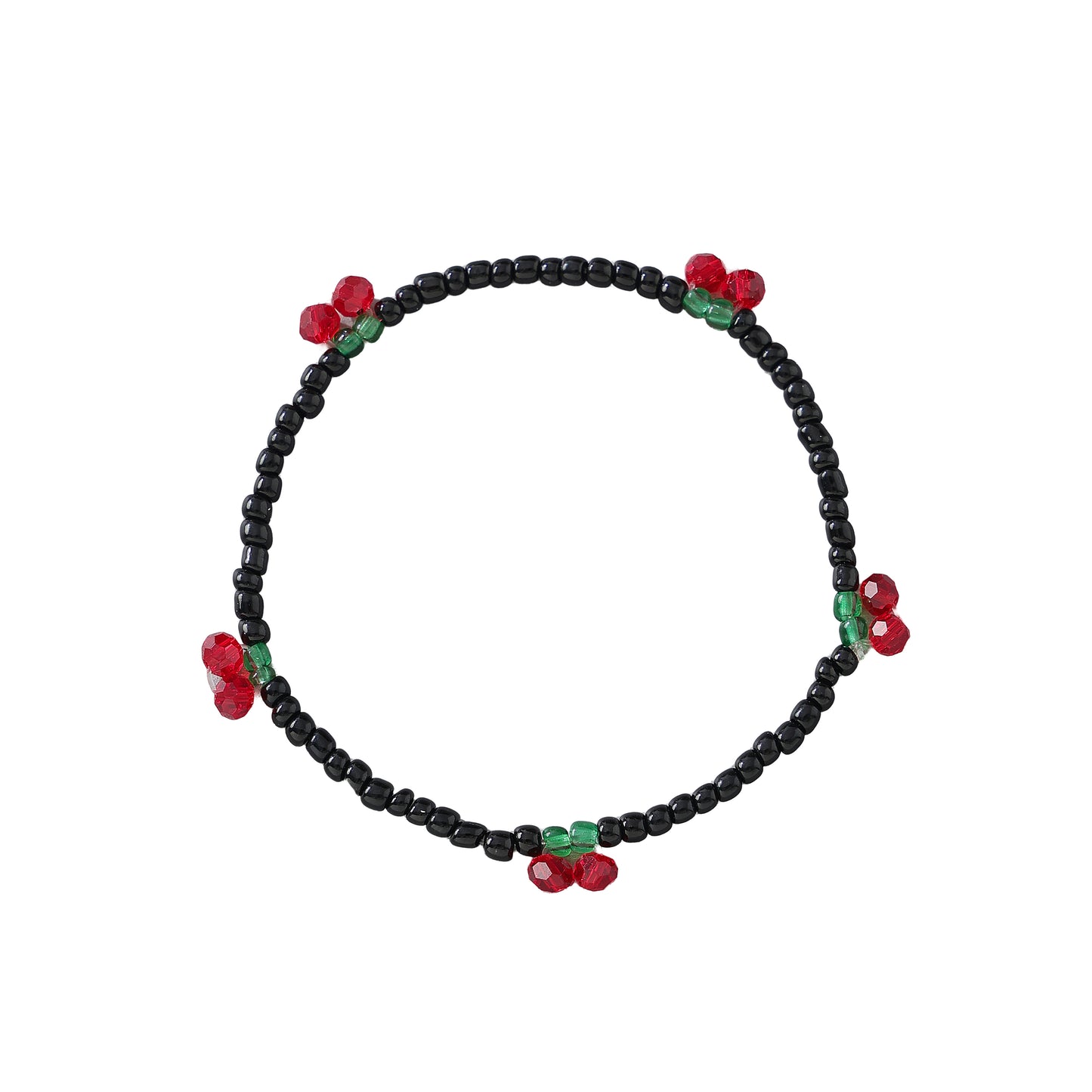 Charming Assorted Elastic Cherry - Themed Beaded Bracelets for Women - Perfect for Every Occasion