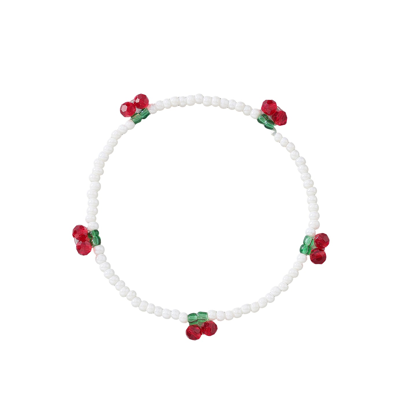 Charming Assorted Elastic Cherry - Themed Beaded Bracelets for Women - Perfect for Every Occasion