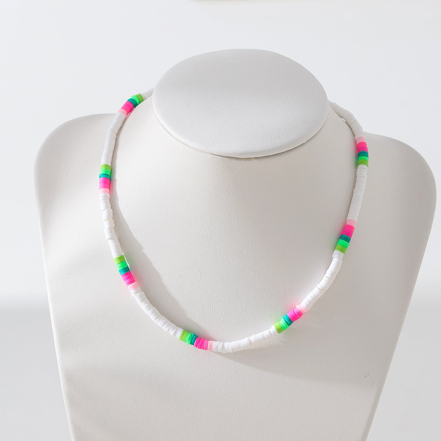Charming 4mm Fimo Beaded Necklace: Vibrant & Trendy Statement Piece for Women