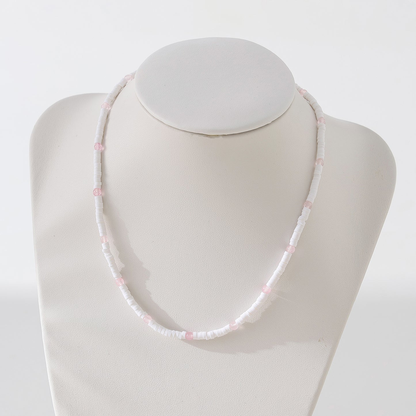 Delicate 3mm Fimo Clay and Genuine Stone Bead Necklace - Elegant Layering Accessory