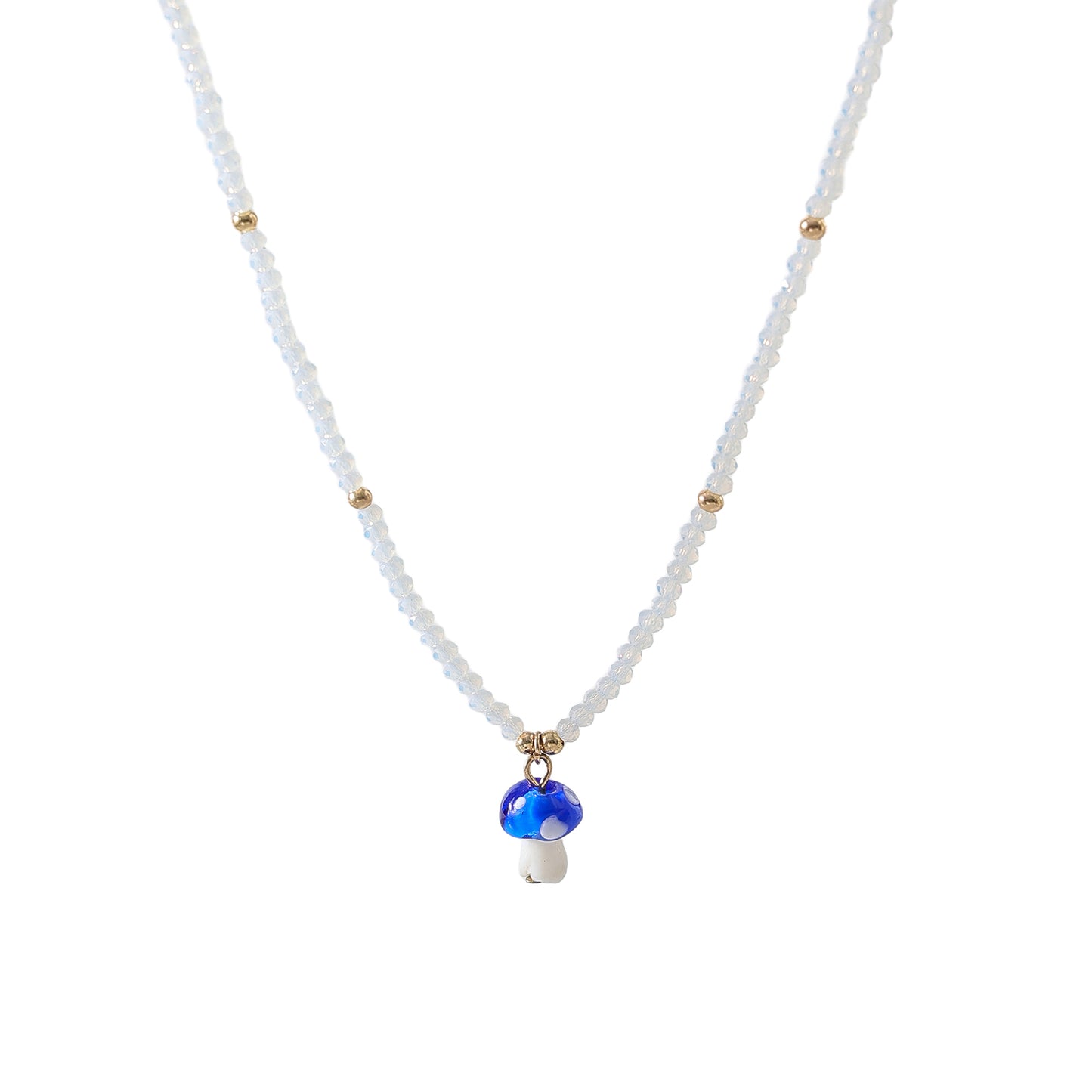 Boho - Chic Assorted Beaded Necklaces with Vibrant Glass Mushroom Charms