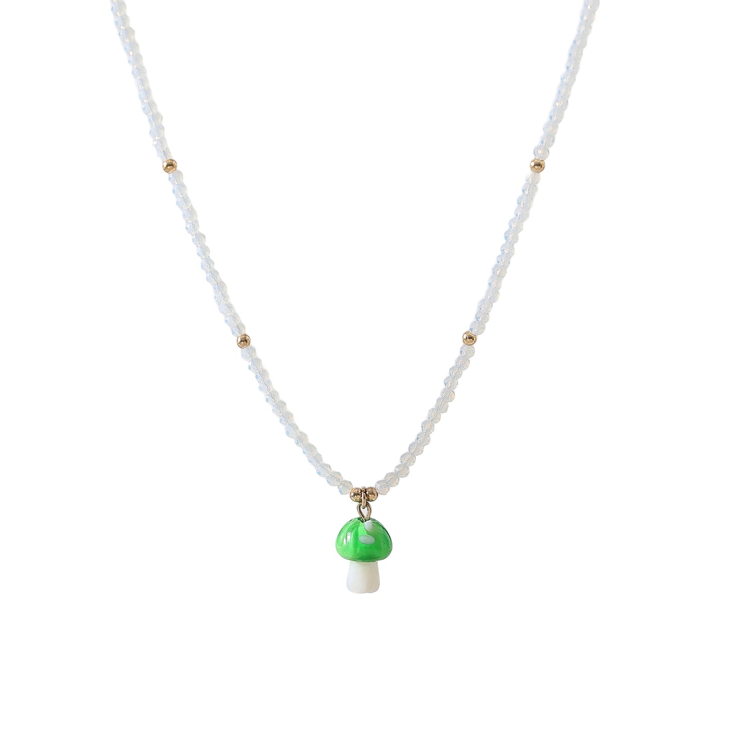 Boho - Chic Assorted Beaded Necklaces with Vibrant Glass Mushroom Charms