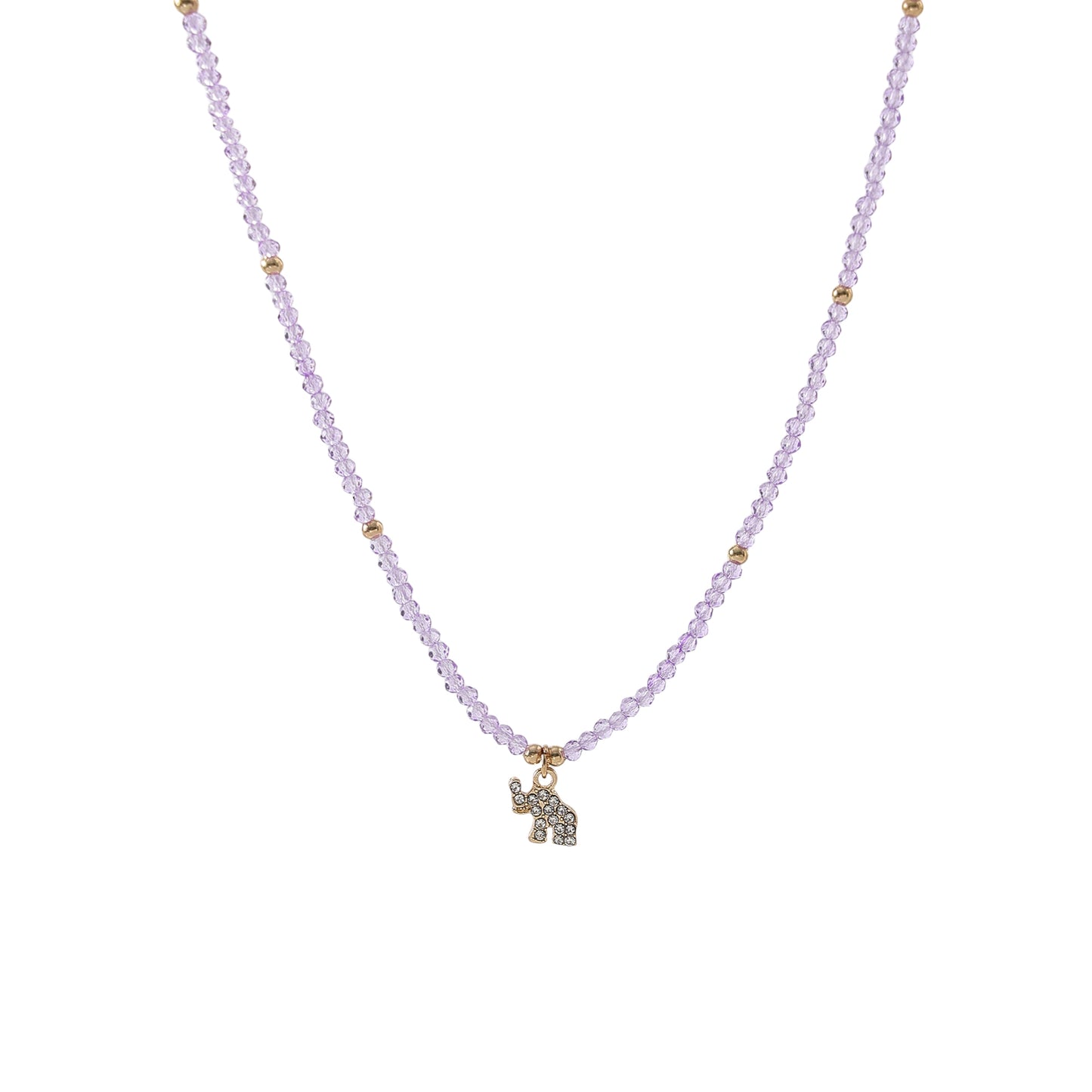 Charming Assorted Beaded Necklaces with Sparkling Crystal Elephant Charms - Boho Style Jewelry for Women