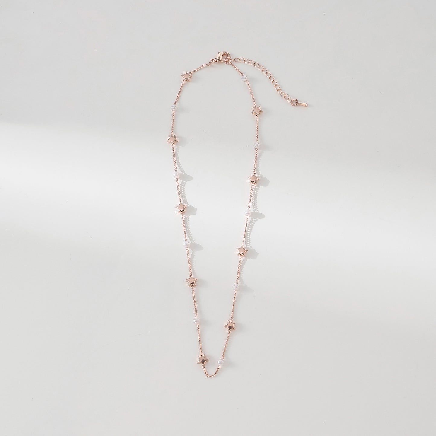 Stylish Star - Pearl Layered Necklaces in Silver, Gold, and Rose Gold for Women