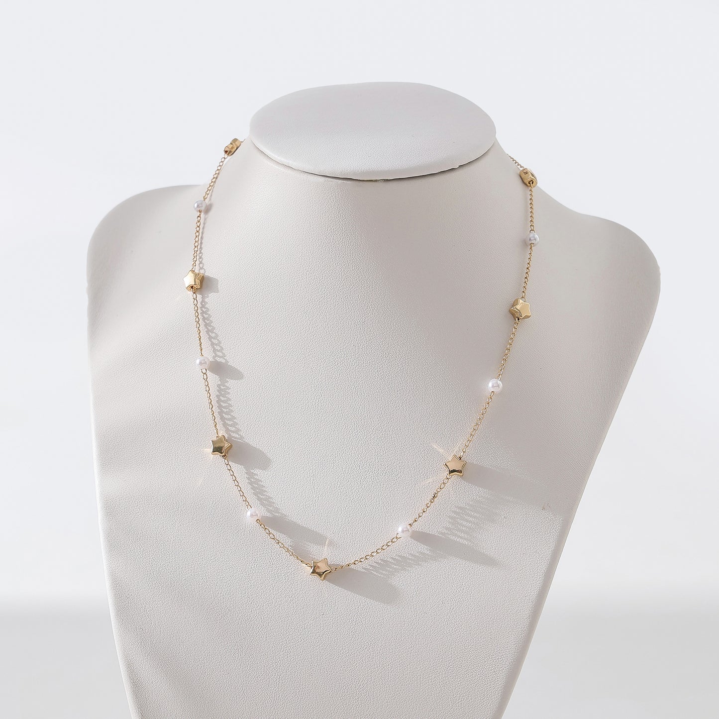 Stylish Star - Pearl Layered Necklaces in Silver, Gold, and Rose Gold for Women