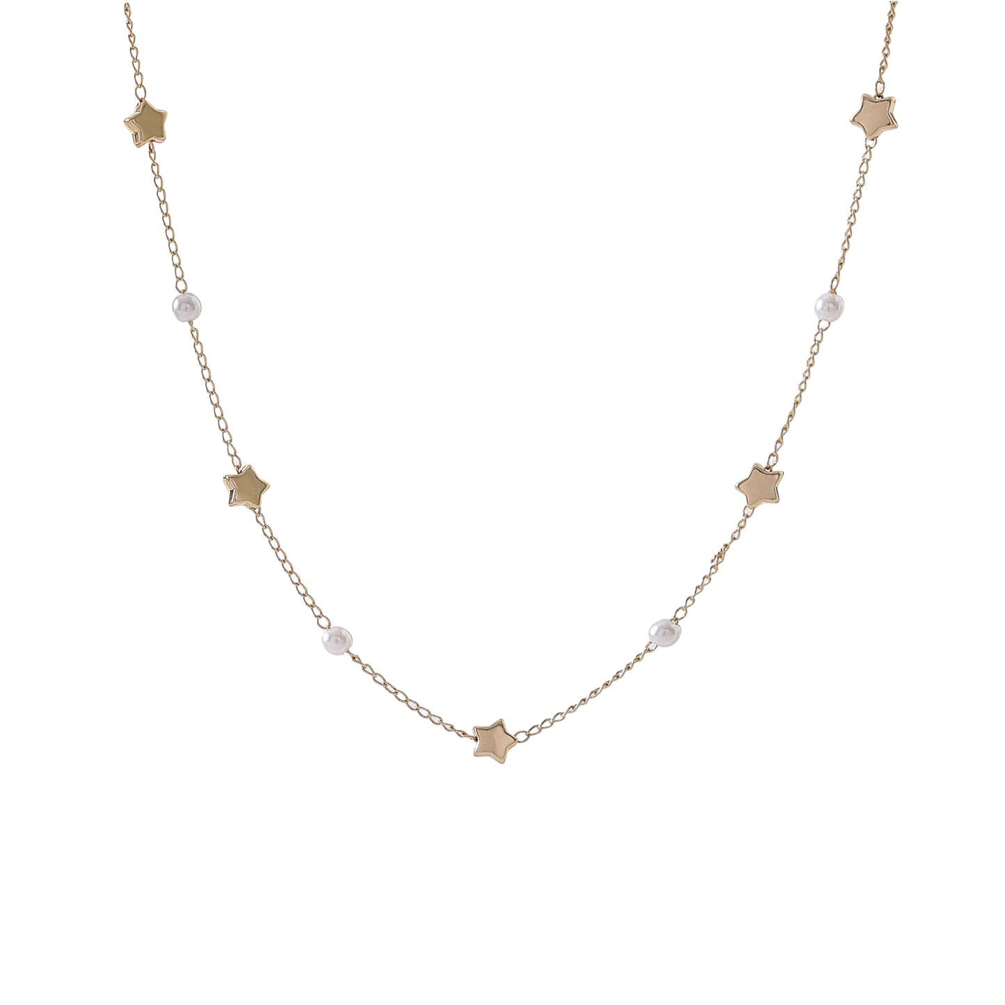 Stylish Star - Pearl Layered Necklaces in Silver, Gold, and Rose Gold for Women