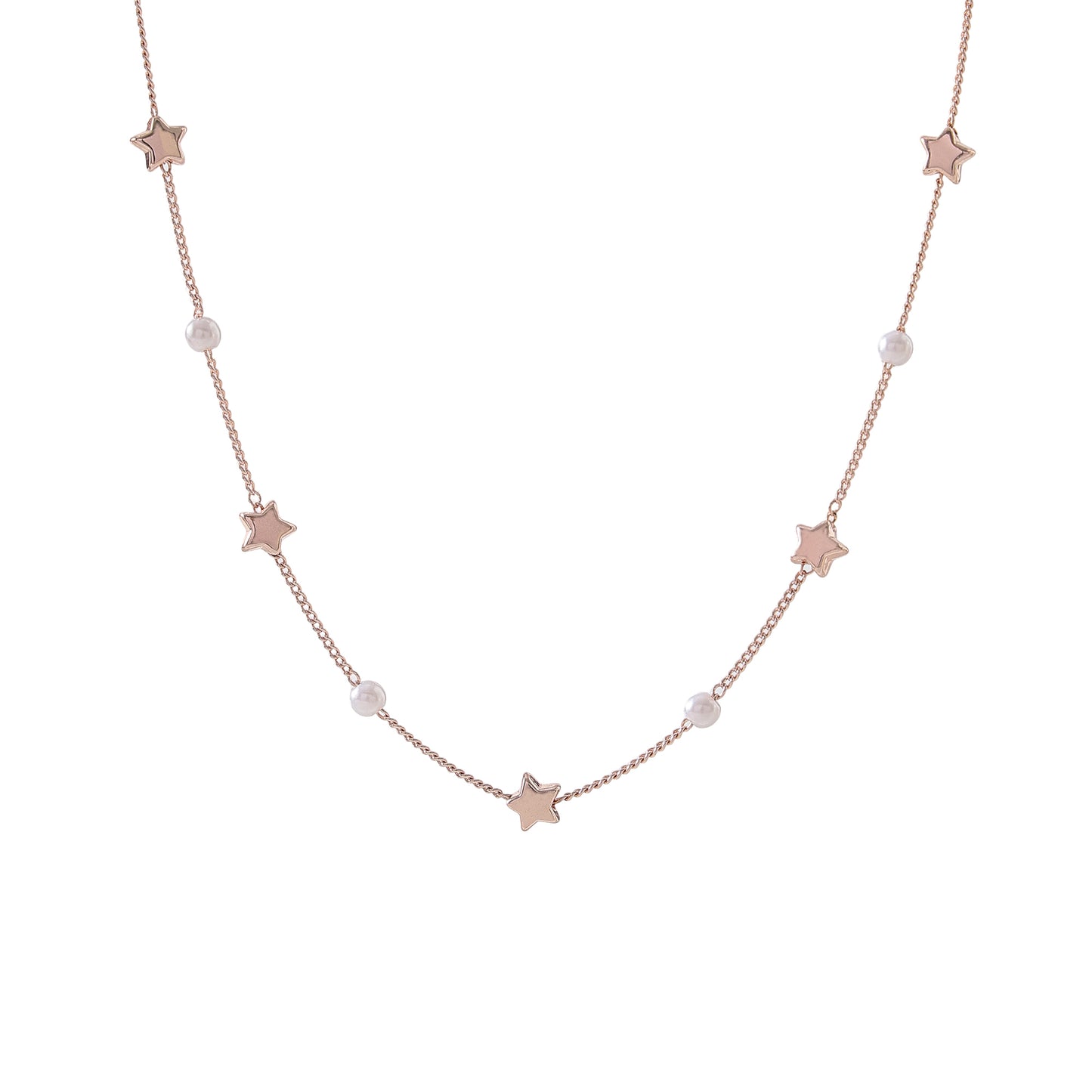 Stylish Star - Pearl Layered Necklaces in Silver, Gold, and Rose Gold for Women