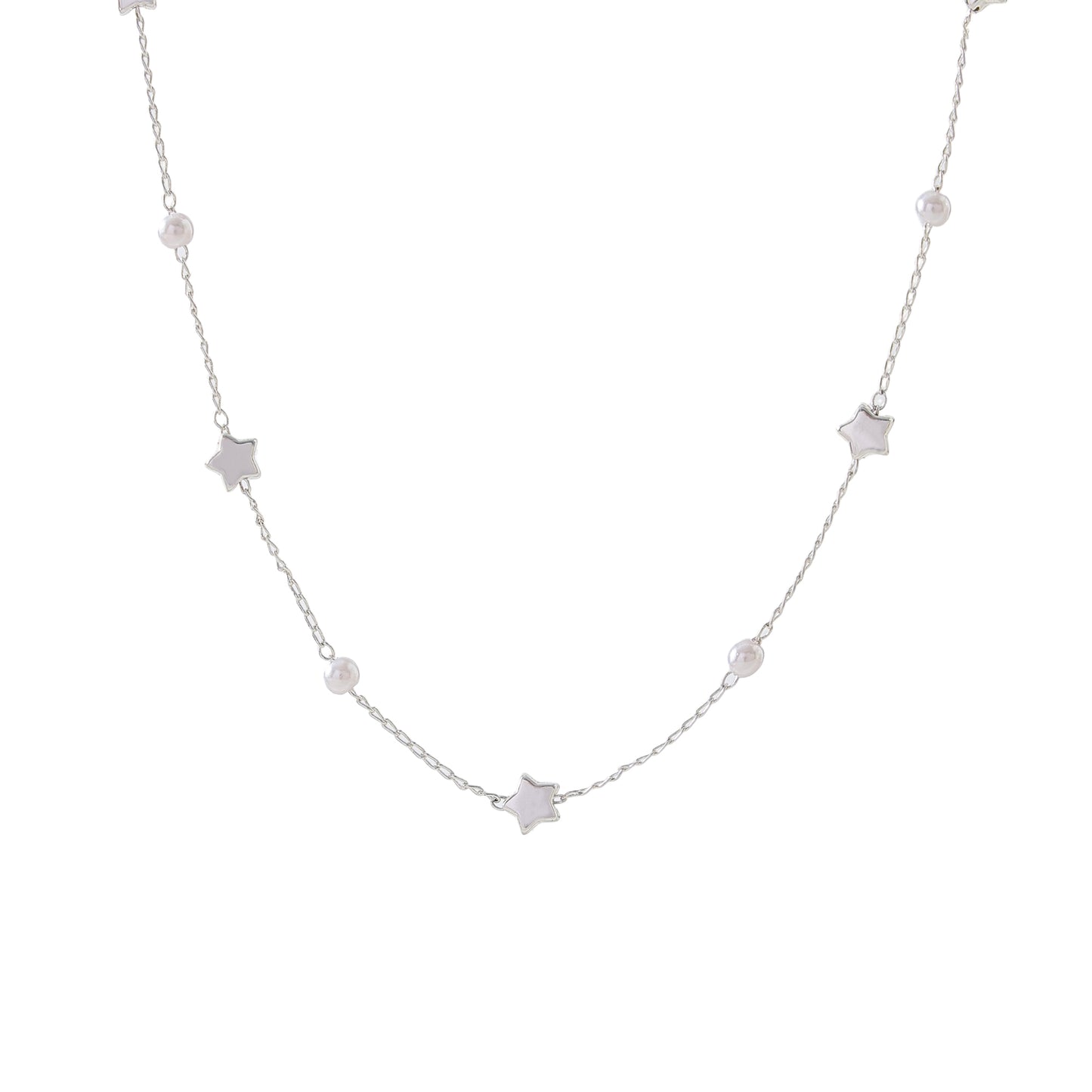 Stylish Star - Pearl Layered Necklaces in Silver, Gold, and Rose Gold for Women