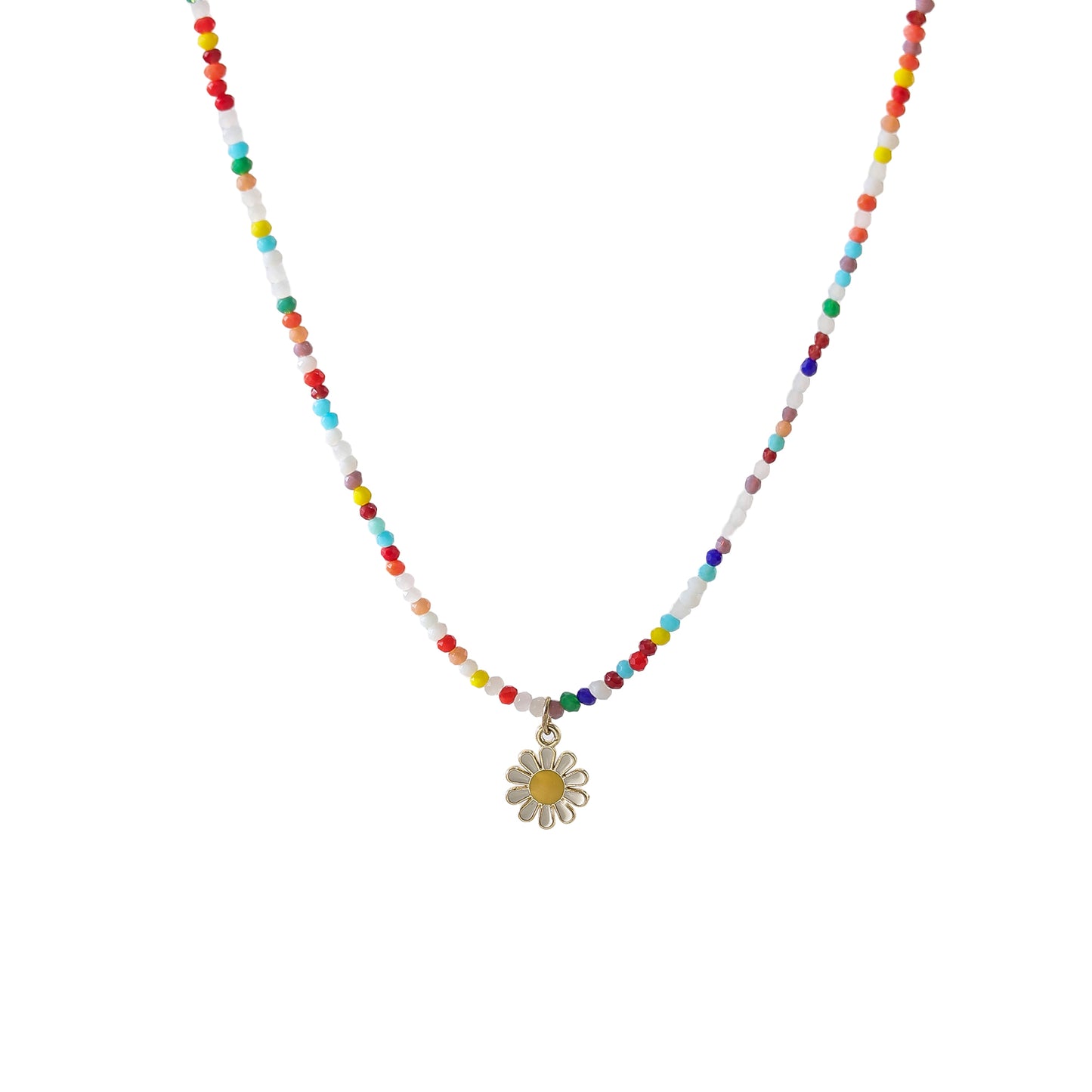 Charming Daisy - Adorned Multicolor Bead Necklace for Women