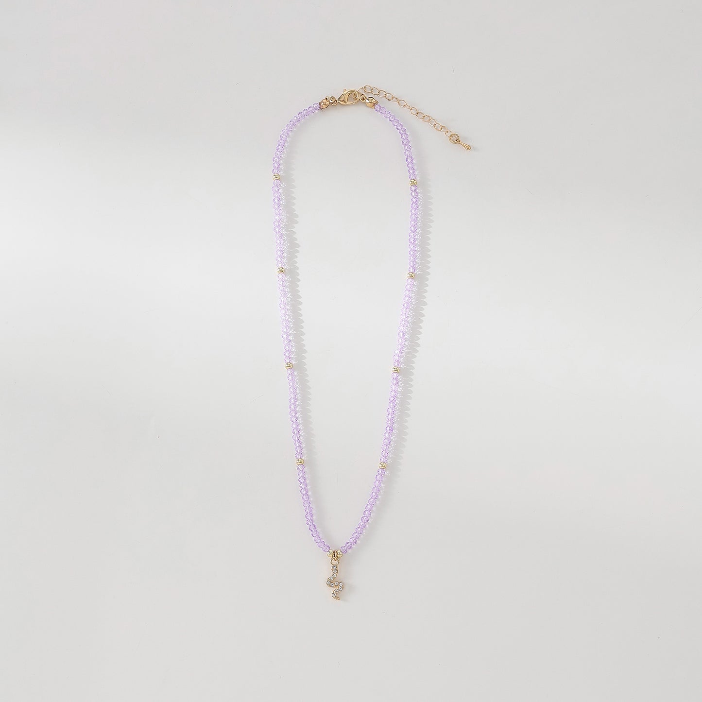Gold Snake with rhinestones on assorted Beaded Necklace