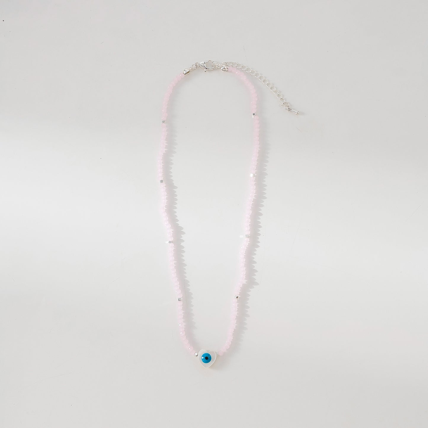 Enchanting Assorted Beaded Necklace with Lucky Eye Heart Bead - Boho - Chic Style for Women