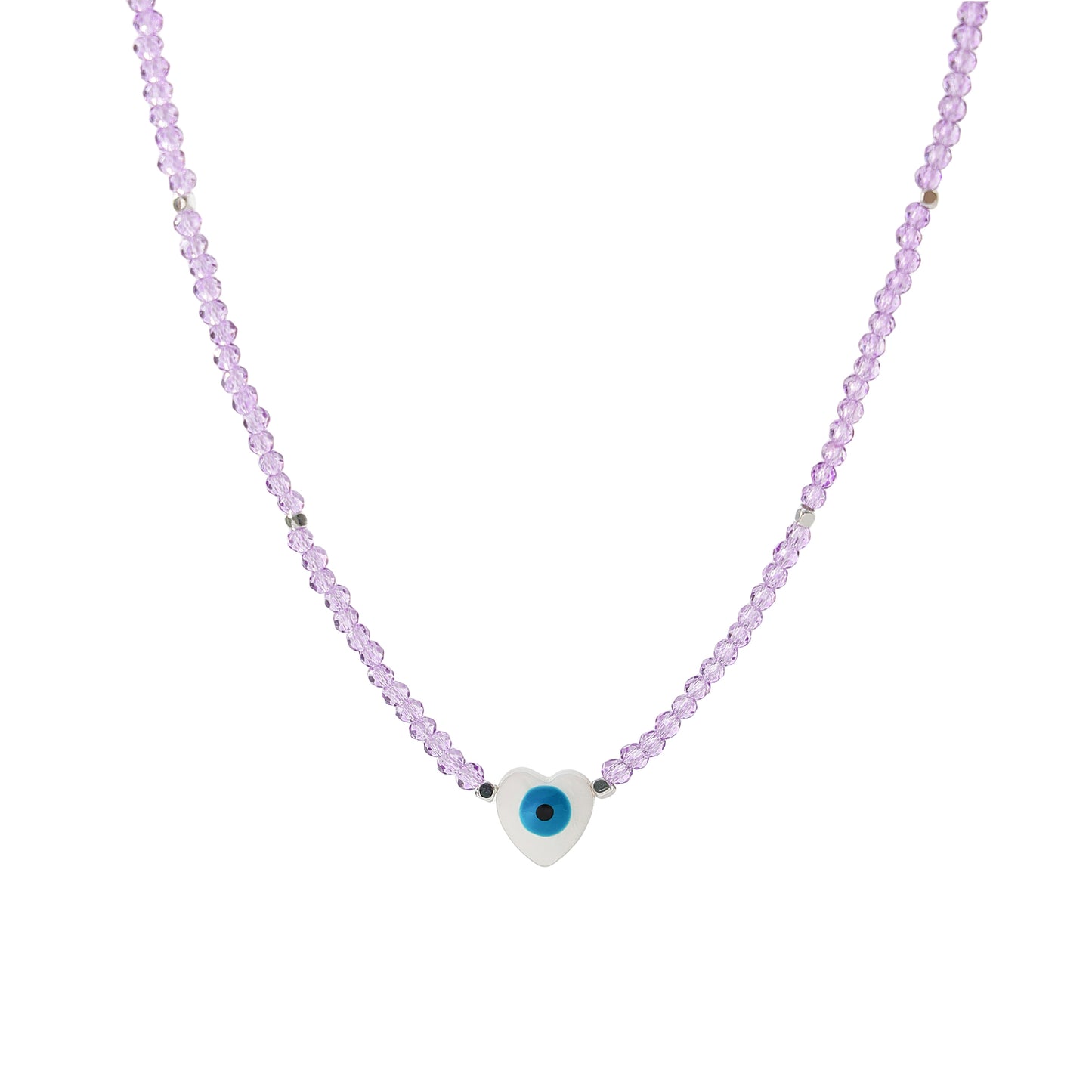 Enchanting Assorted Beaded Necklace with Lucky Eye Heart Bead - Boho - Chic Style for Women