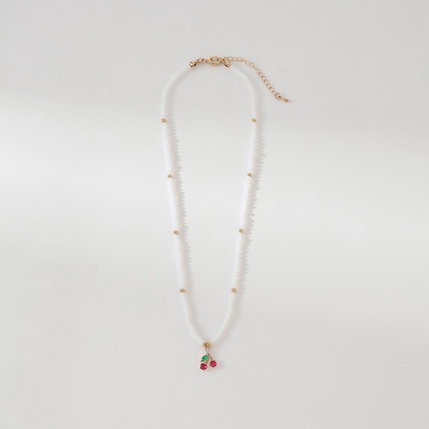 Assorted beaded Necklace with glass Mushroom charm