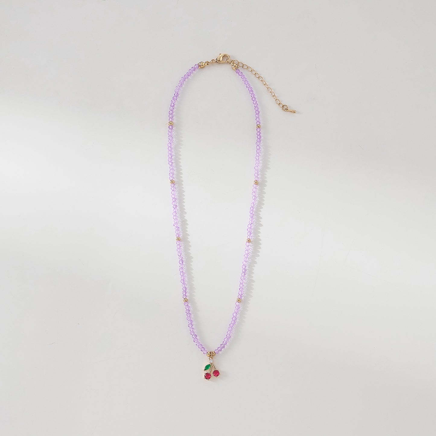 Assorted beaded Necklace with glass Mushroom charm