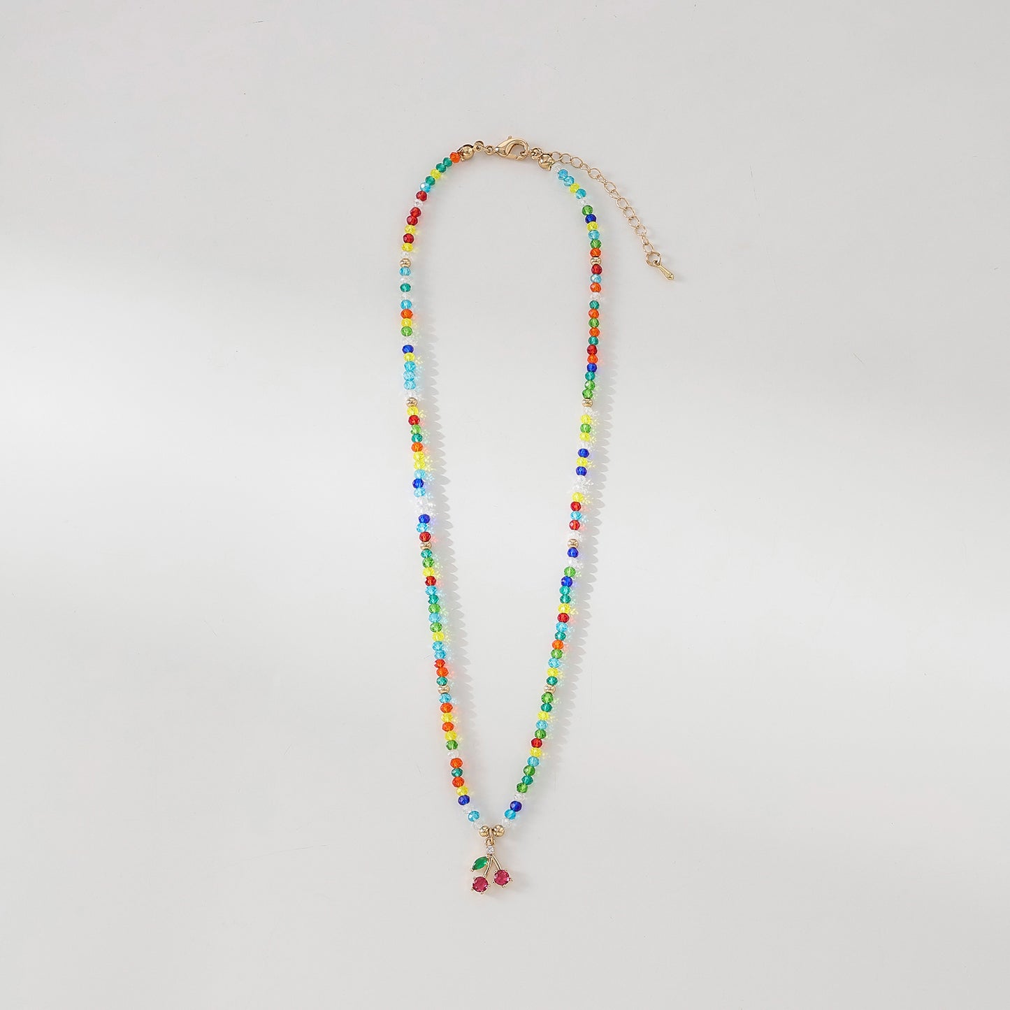 Assorted beaded Necklace with glass Mushroom charm