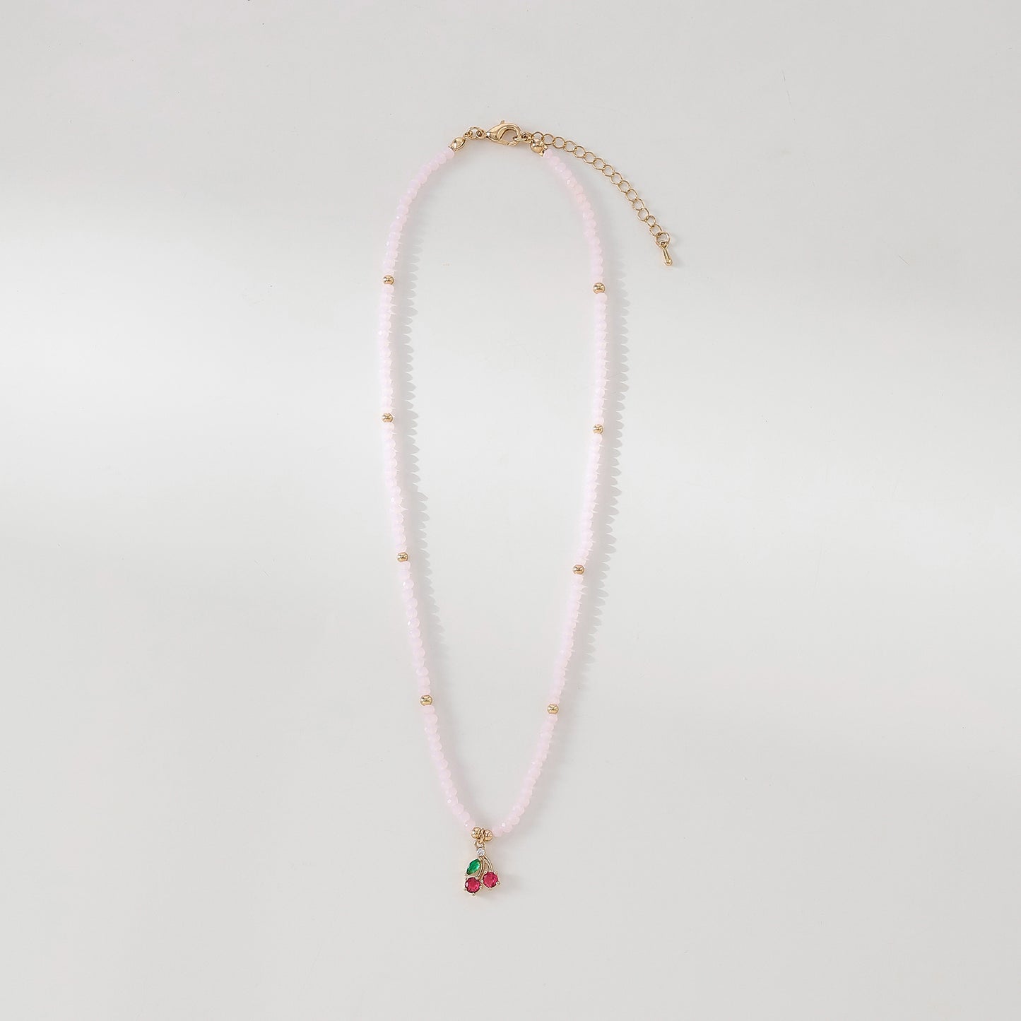 Assorted beaded Necklace with glass Mushroom charm