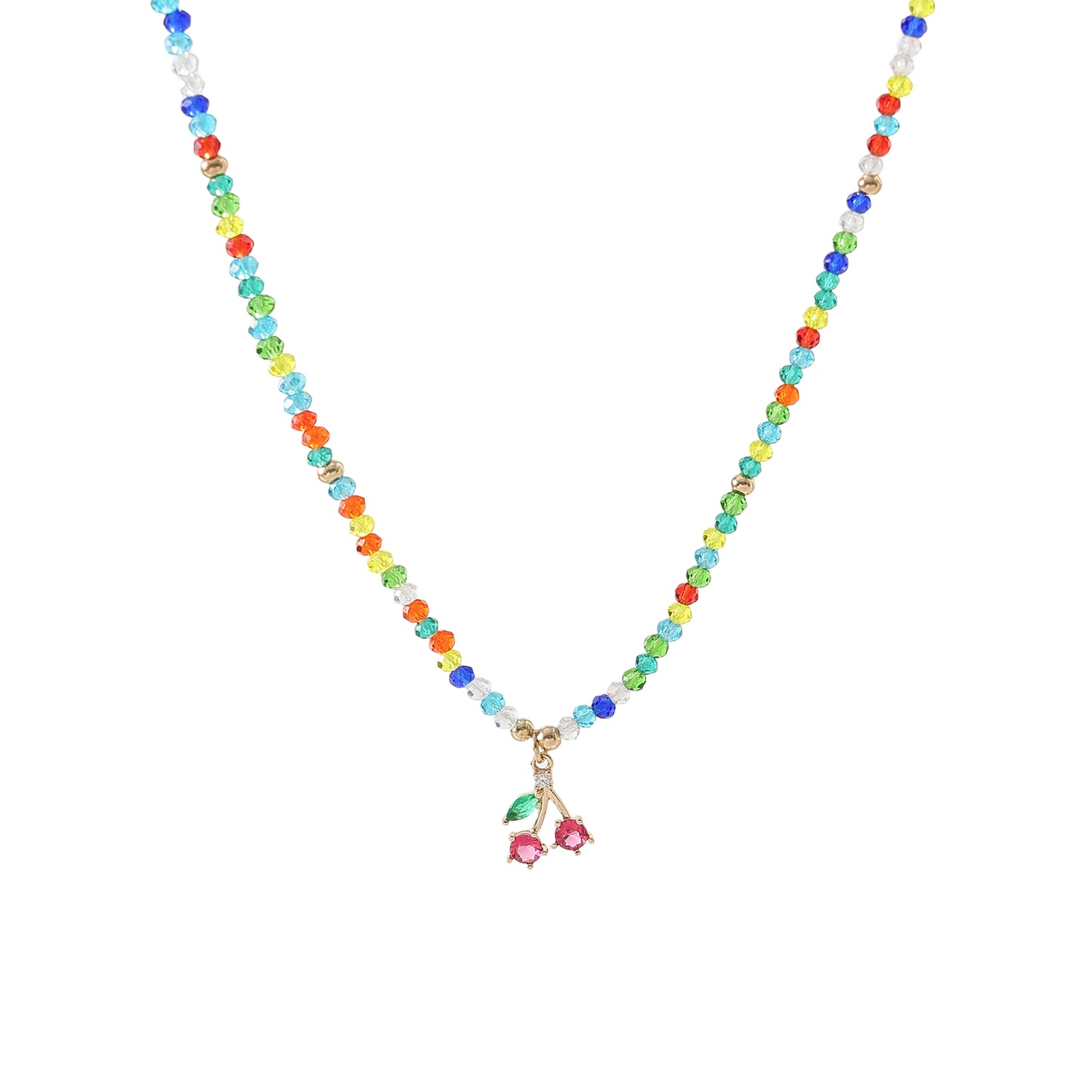 Assorted beaded Necklace with glass Mushroom charm